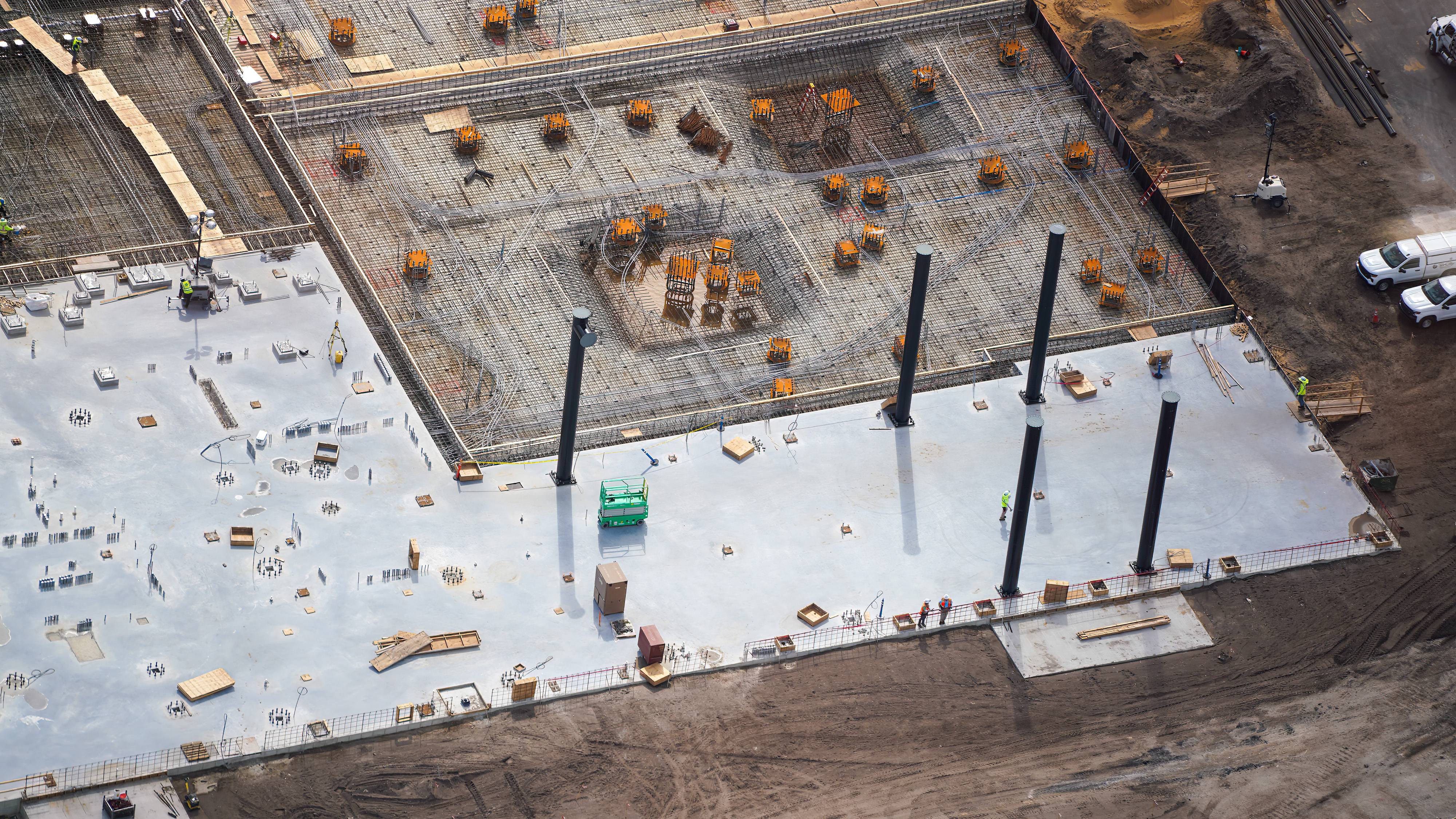 Monsters Inc Coaster Aerial Photos Show Track Supports - April 10 2026