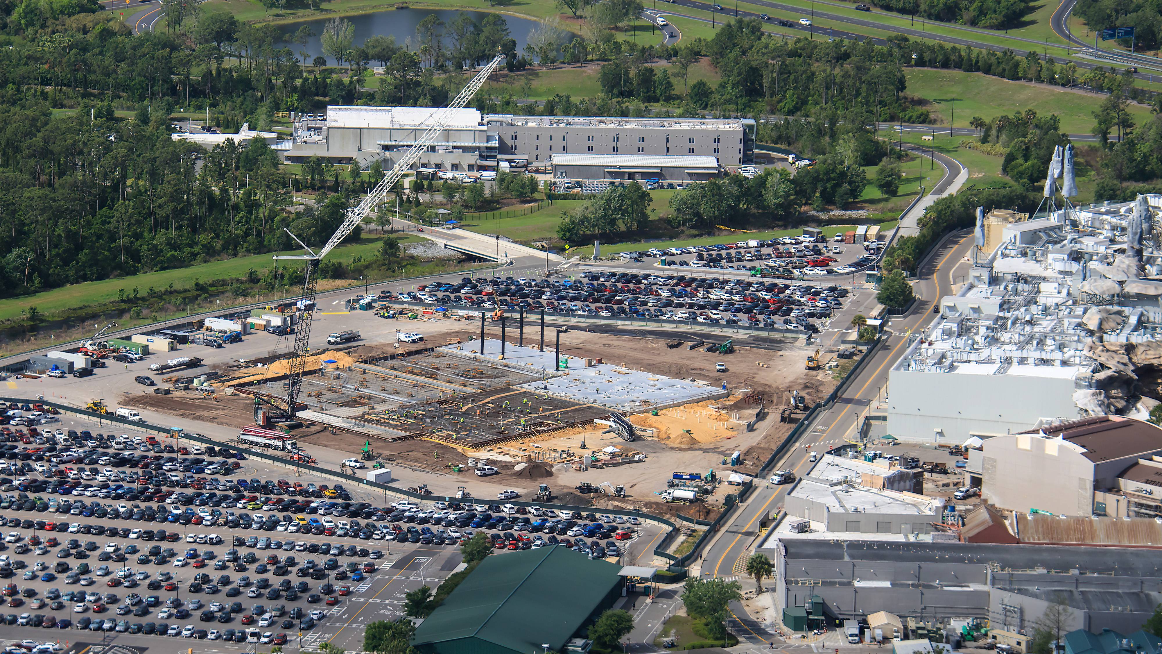 Monsters Inc Coaster Aerial Photos Show Track Supports - April 10 2026