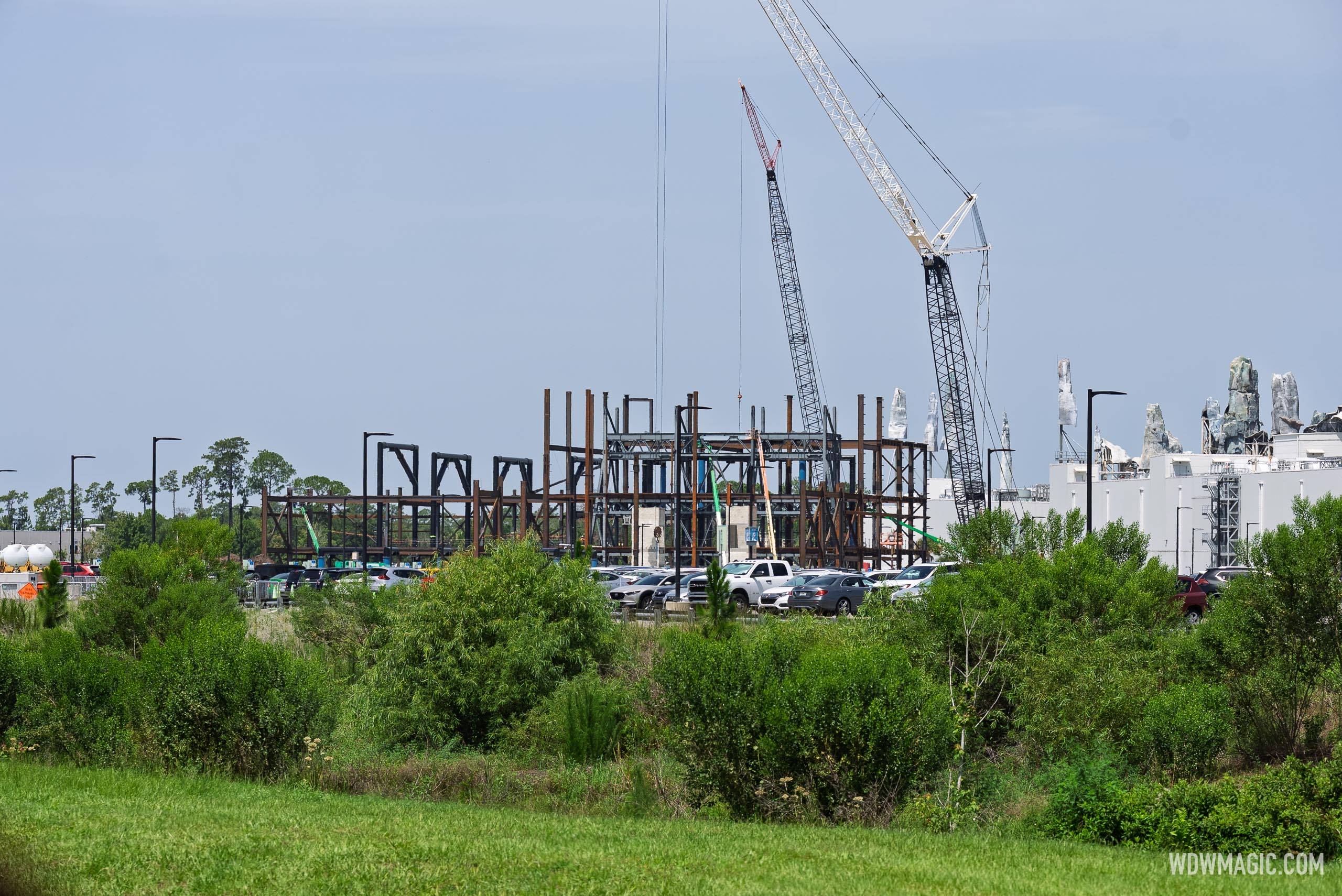 Steel Rising: Latest Construction Photos of the Monsters Inc Door Coaster - July 2026