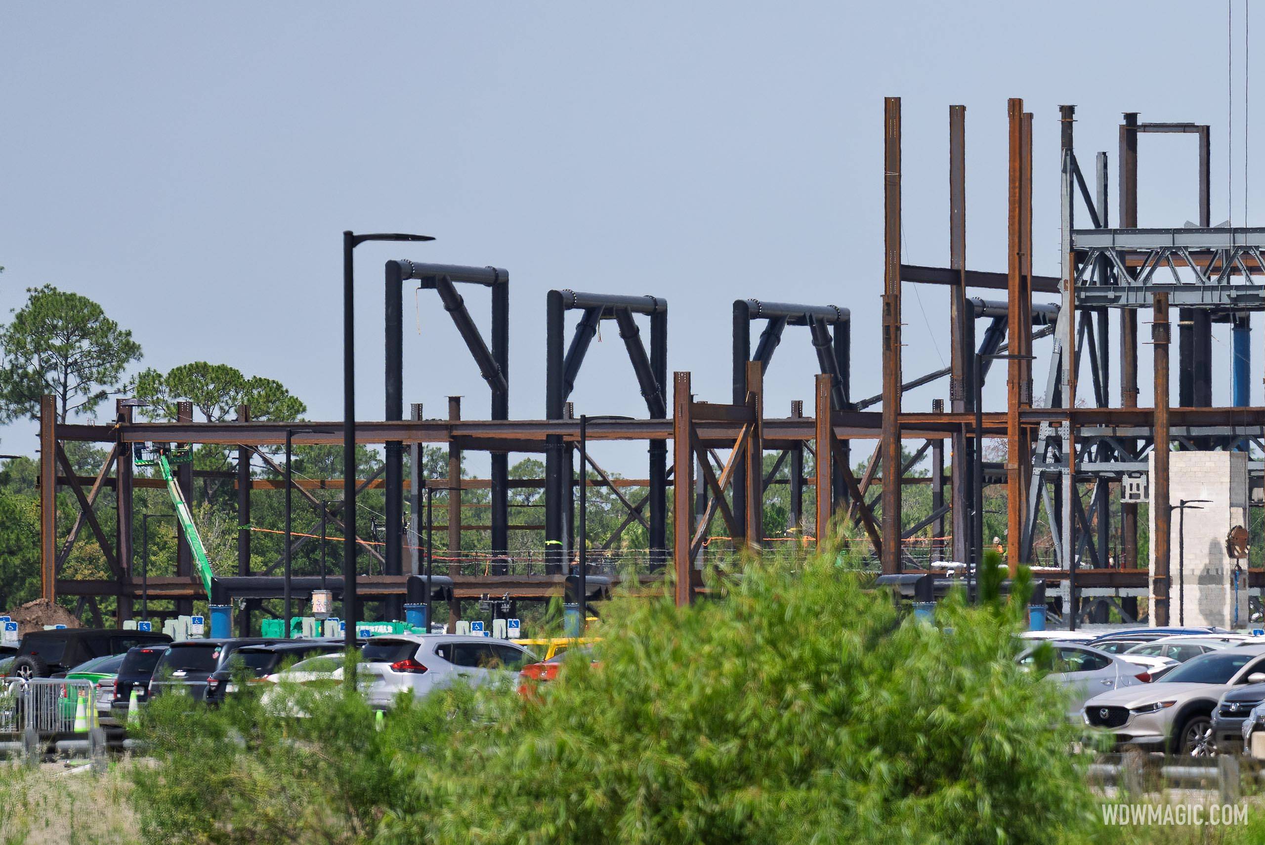 Steel Rising: Latest Construction Photos of the Monsters Inc Door Coaster - July 2026