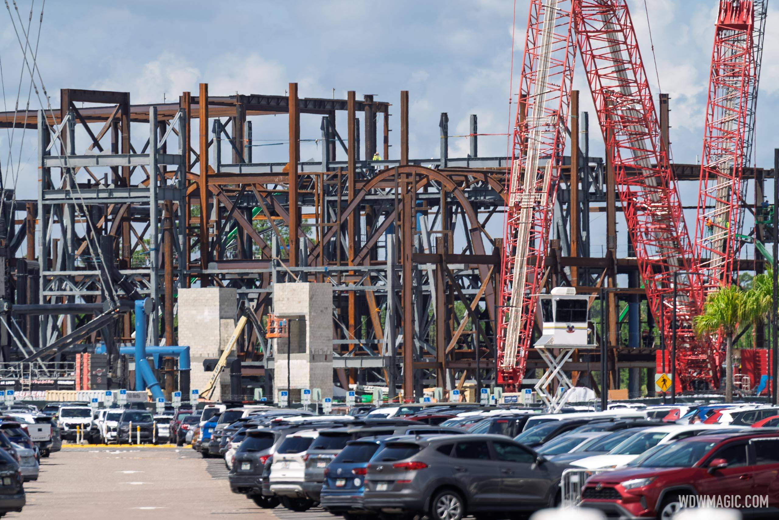Latest Construction Photos of the Monsters Inc Flying Door Coaster - August 11 2026 - photo 3 of 7