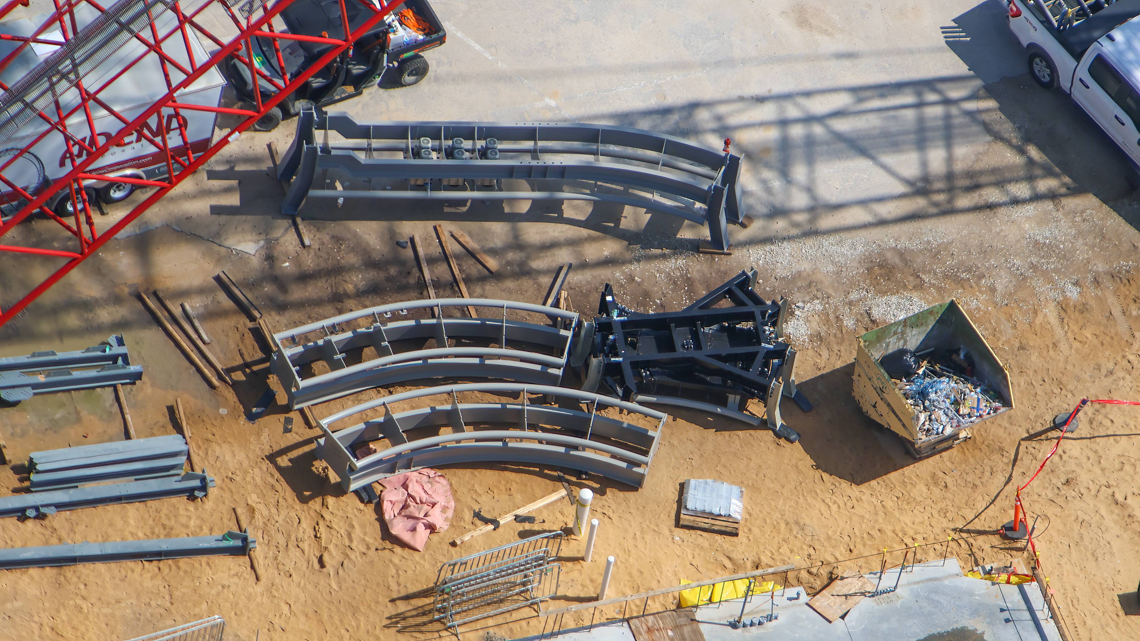 Aerial Views: Monsters Inc Coaster Track and Building Progress - August 15 2026