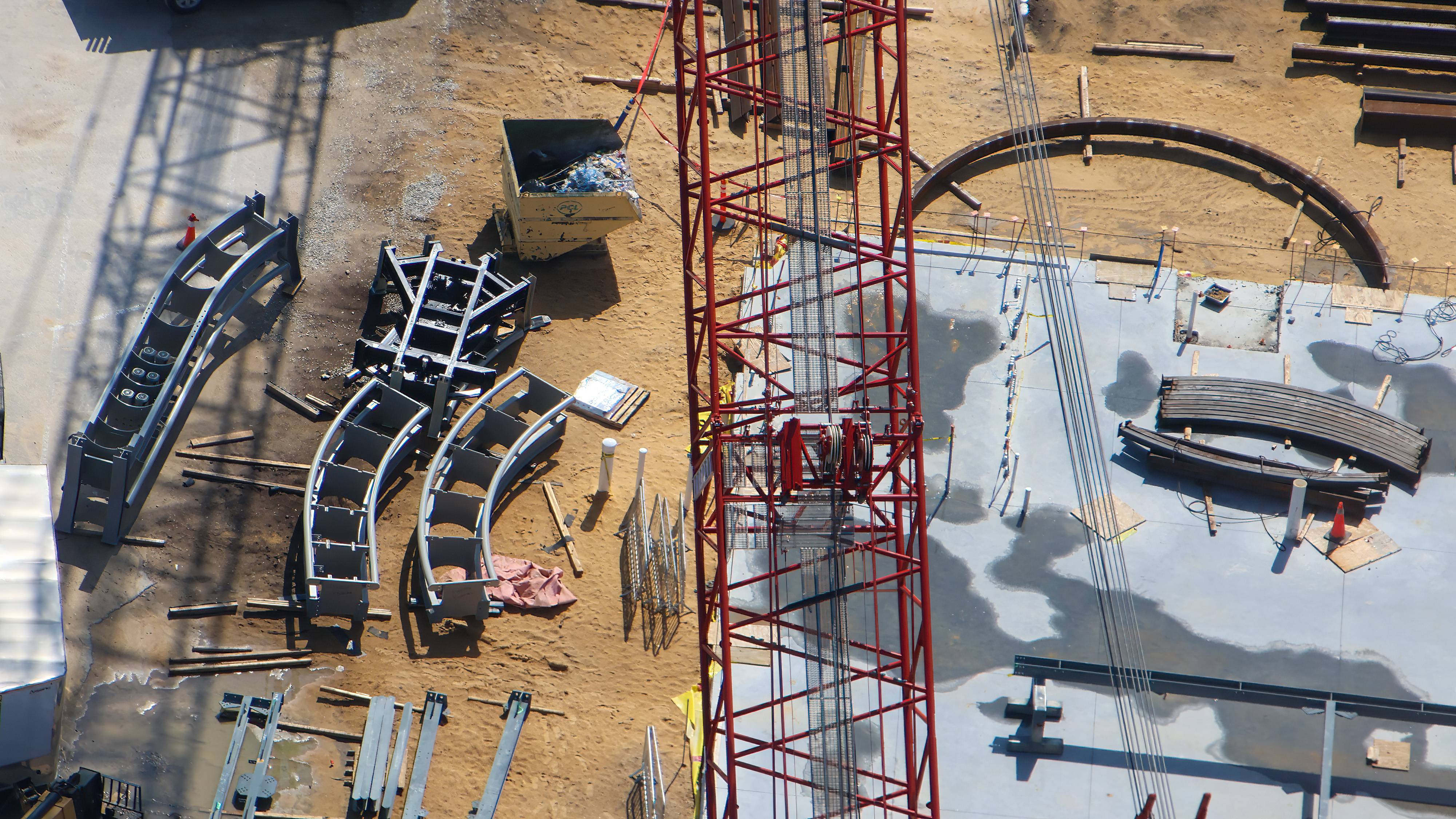 Aerial Views: Monsters Inc Coaster Track and Building Progress - August 15 2026