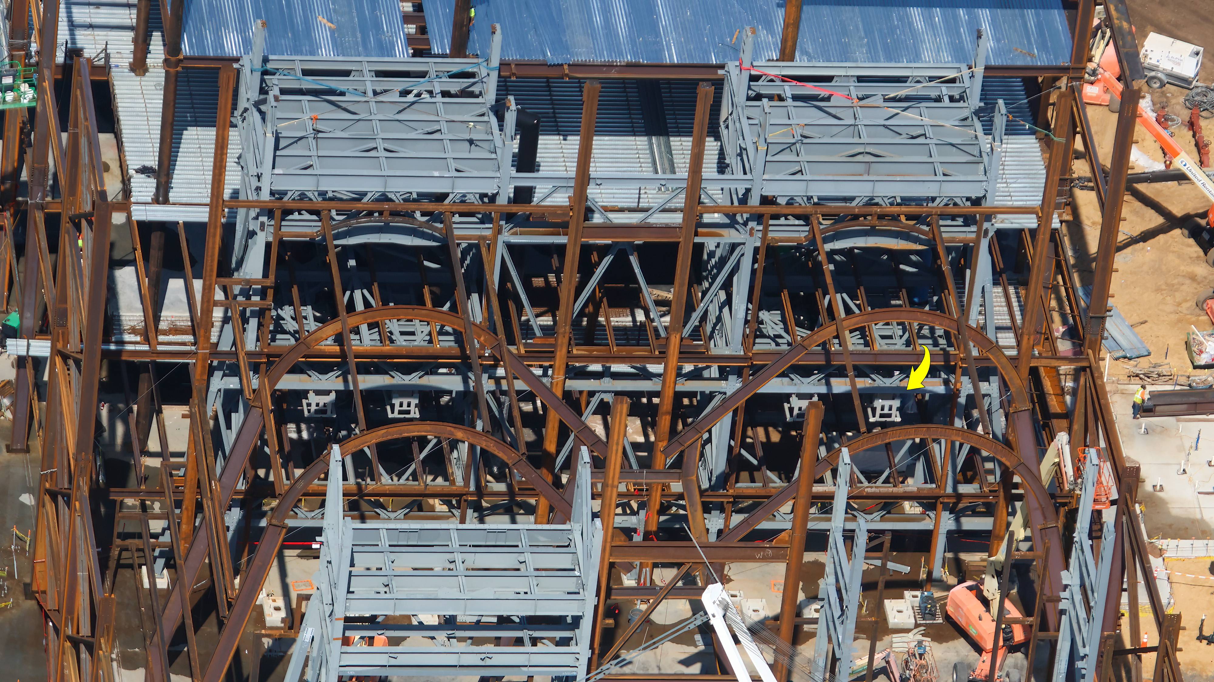 Aerial Views: Monsters Inc Coaster Track and Building Progress - August 15 2026