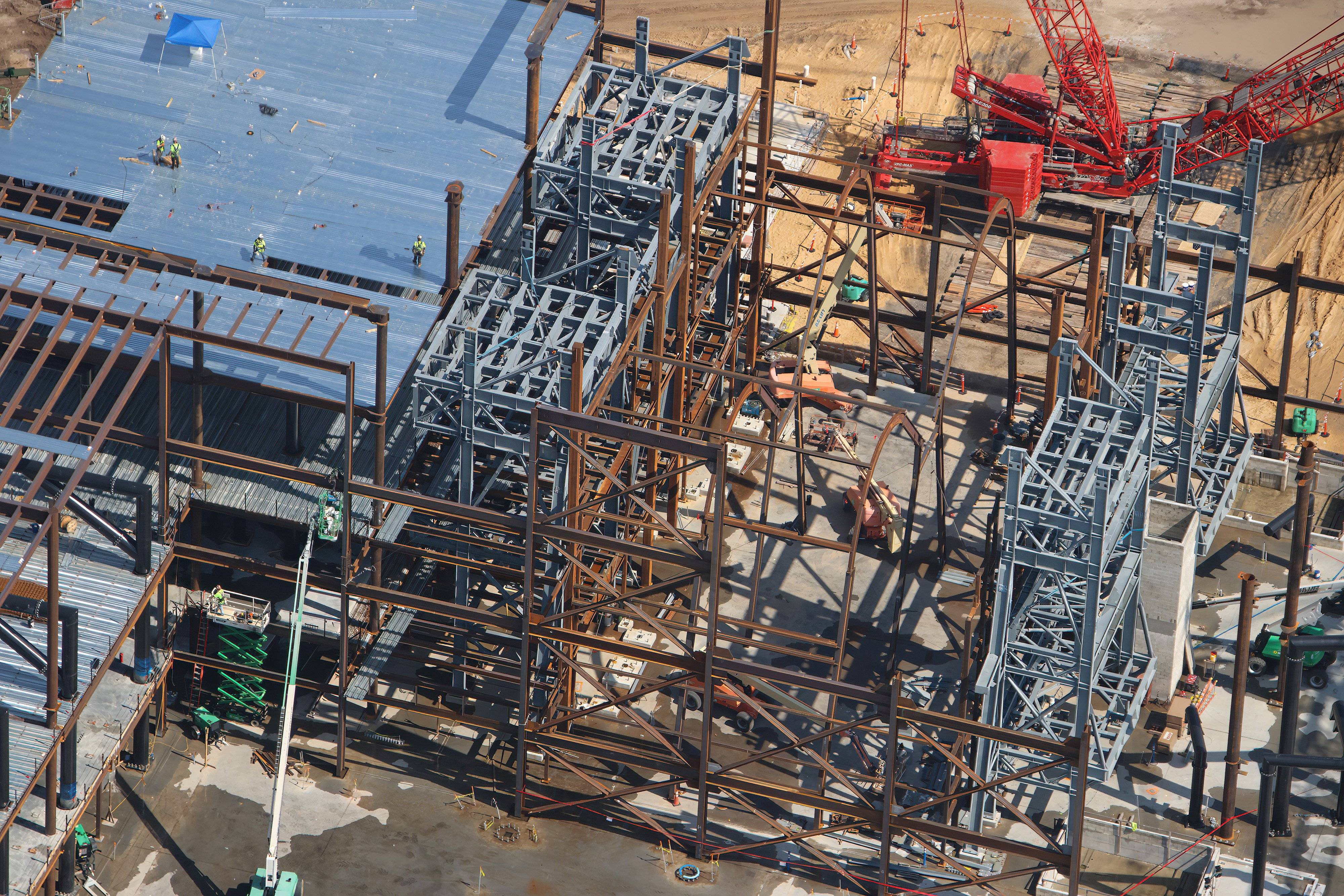 Aerial Views: Monsters Inc Coaster Track and Building Progress - August 15 2026 - photo 7 of 16