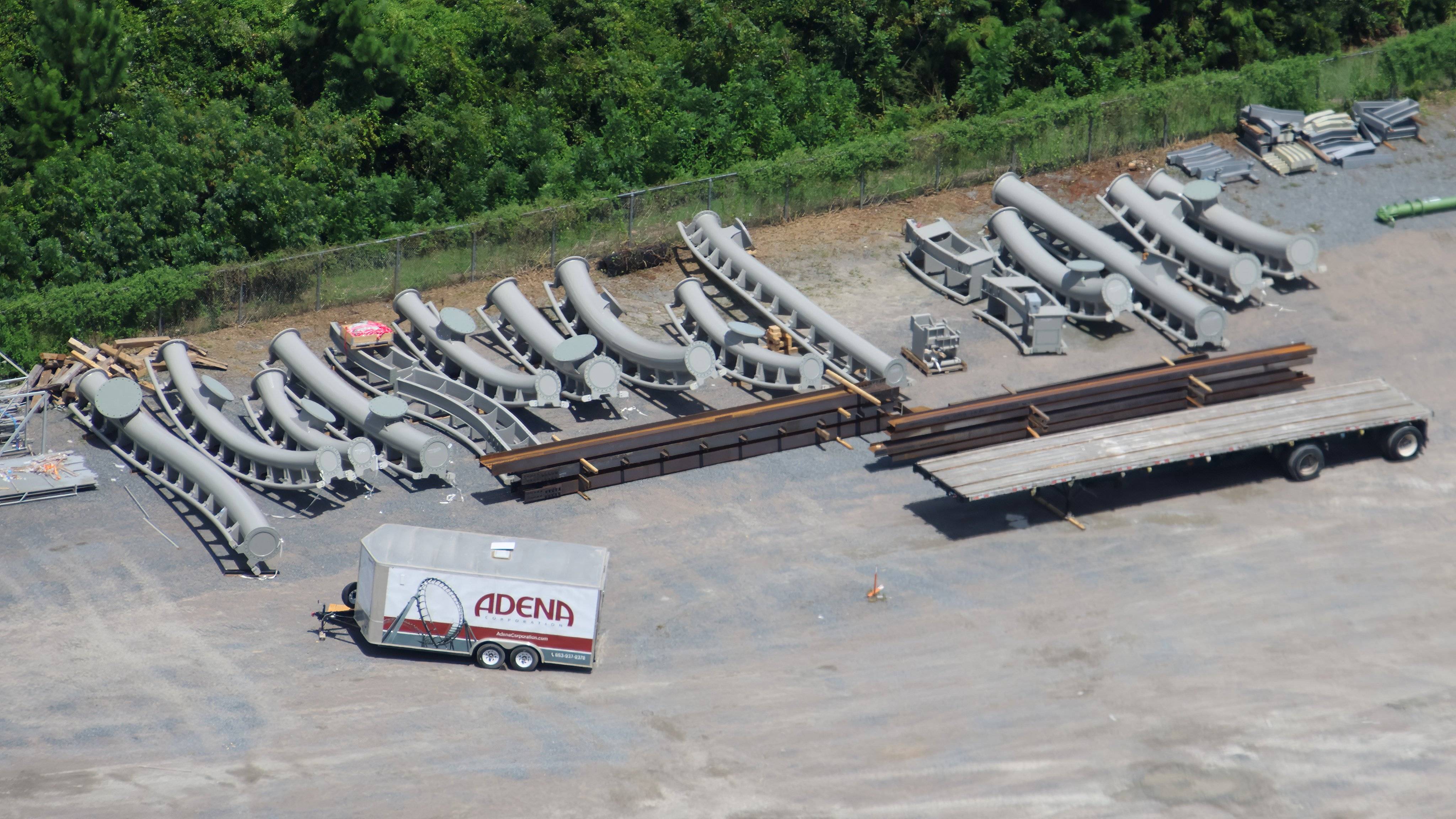 Coaster track staged ready for installation
