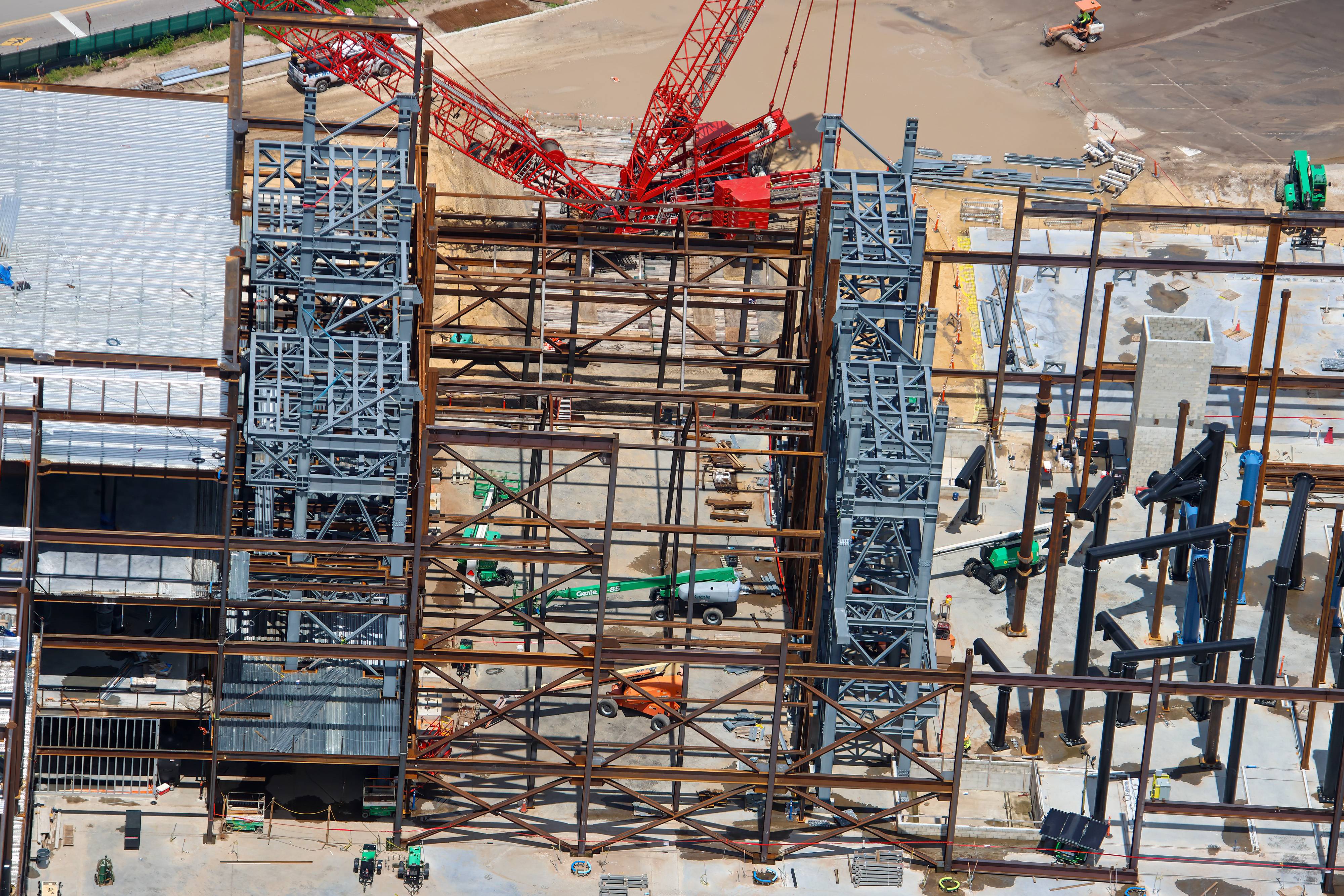 Aerial Views of Monsters Inc Flying Door Coaster Building Progress - August 6 2026 - photo 14 of 16