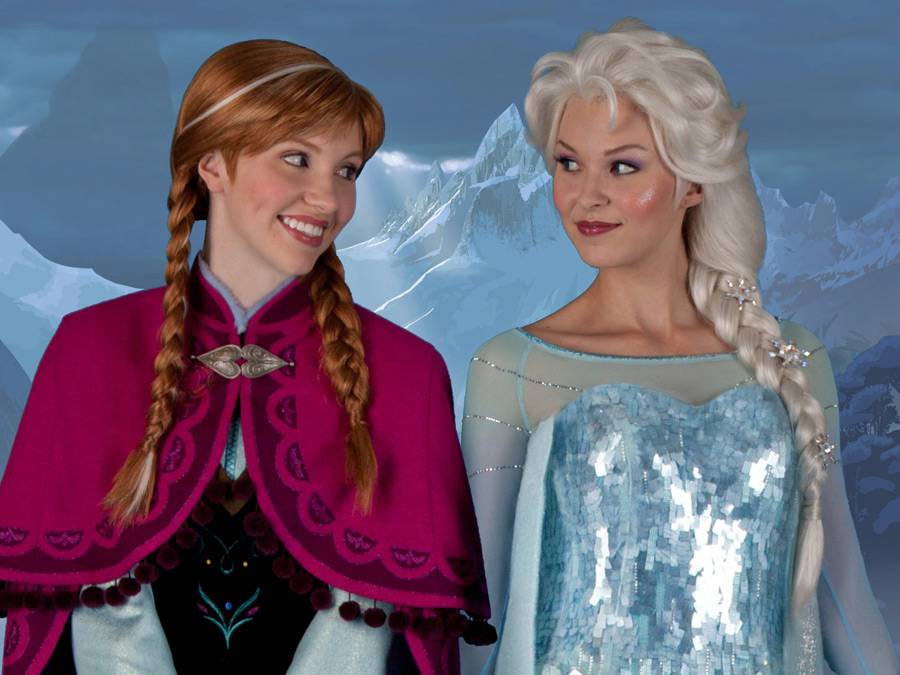 Elsa and Anna - characters from Frozen appearing at Epcot