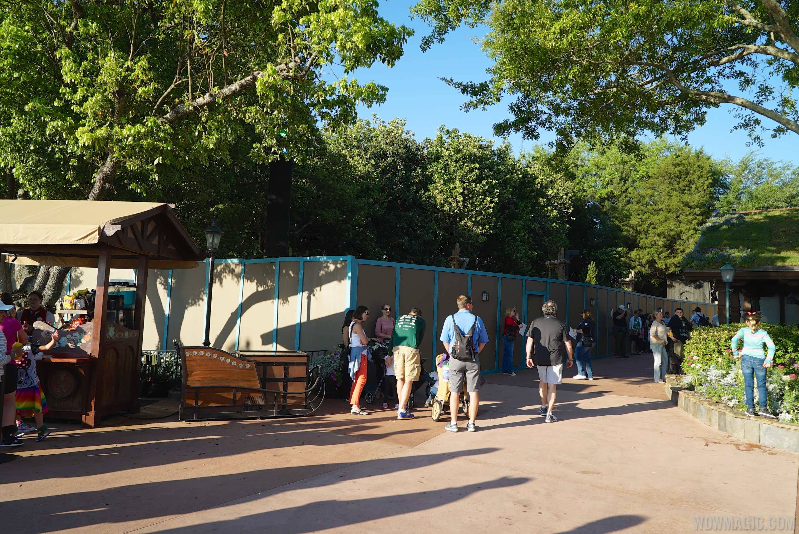 PHOTOS - Construction walls up between Epcot's Mexico and Norway as part of Frozen expansion