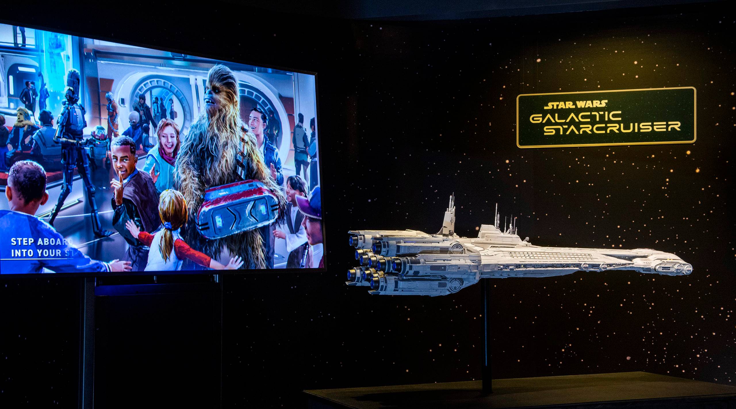 Star Wars Galactic Starcruiser model now on display inside Walt Disney Presents at Disney's Hollywood Studios