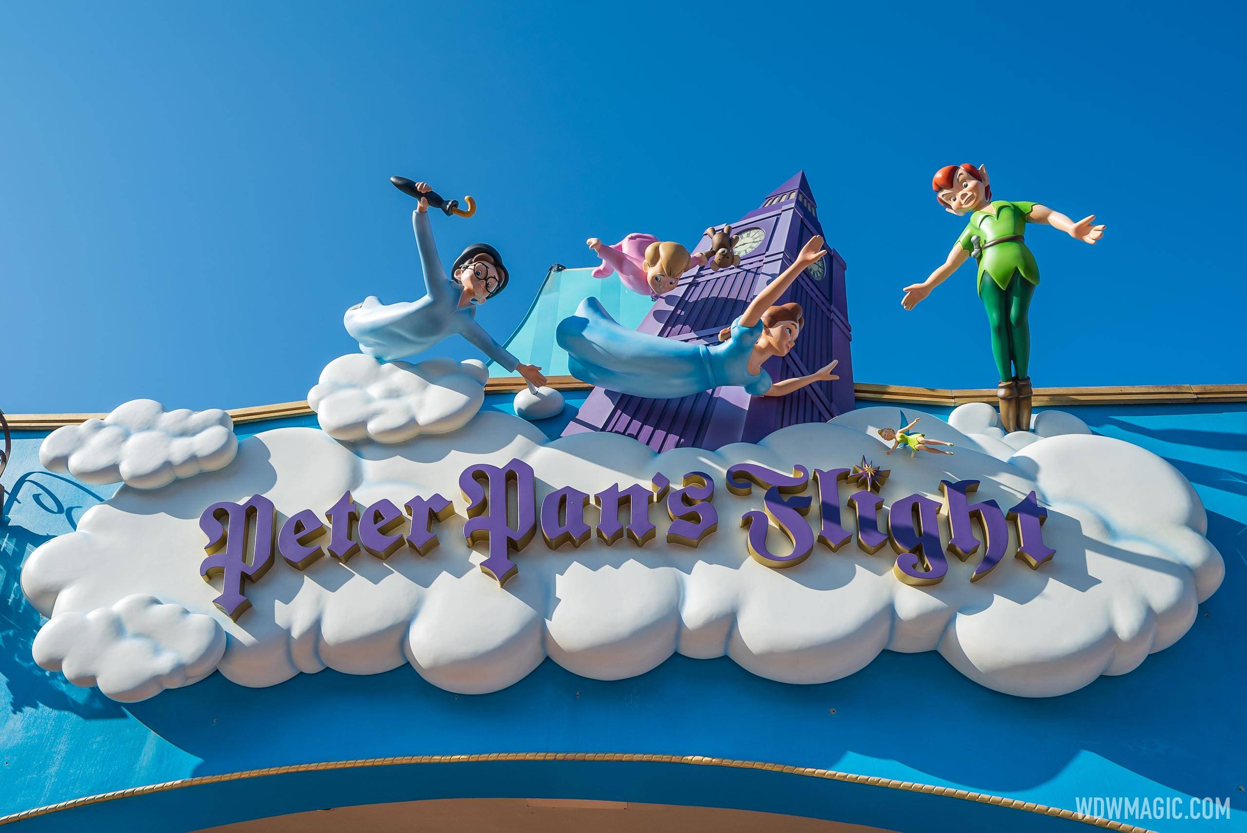 Refurbished sign at Peter Pan's Flight