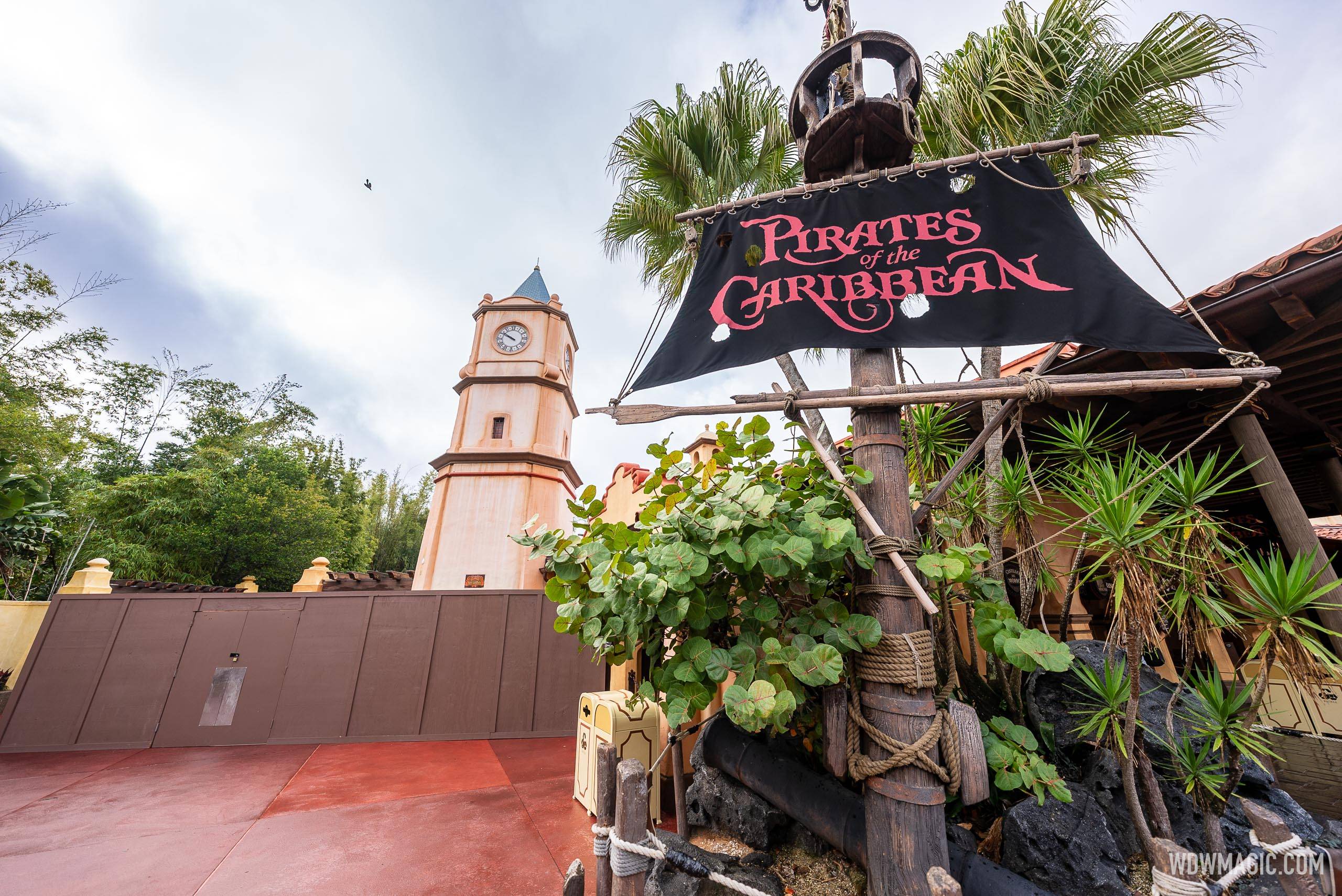 Refurbishment walls up around Pirates of the Caribbean at Magic Kingdom