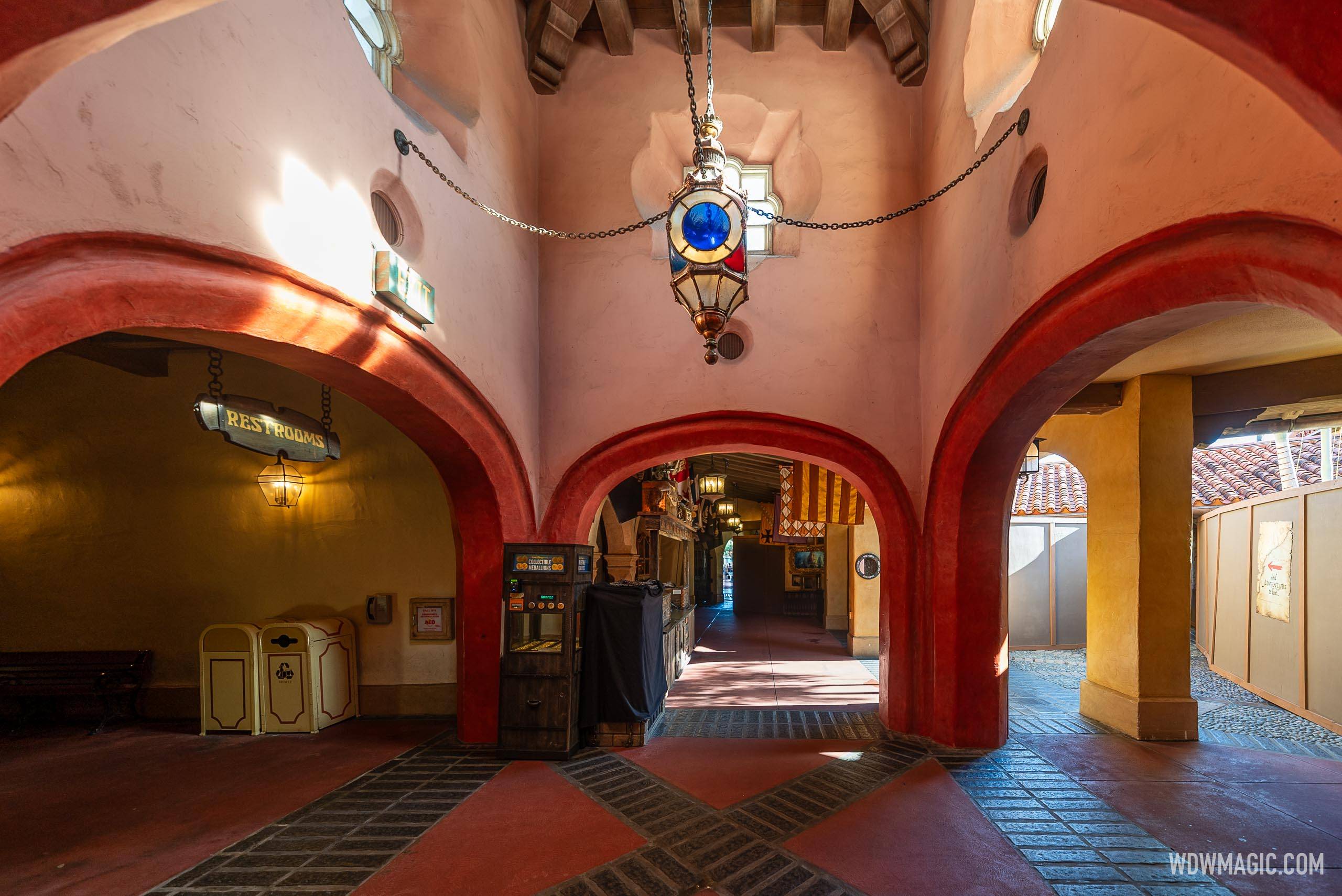 Pirates of the Caribbean Exit and Gift Shop construction walls - August 8 2024