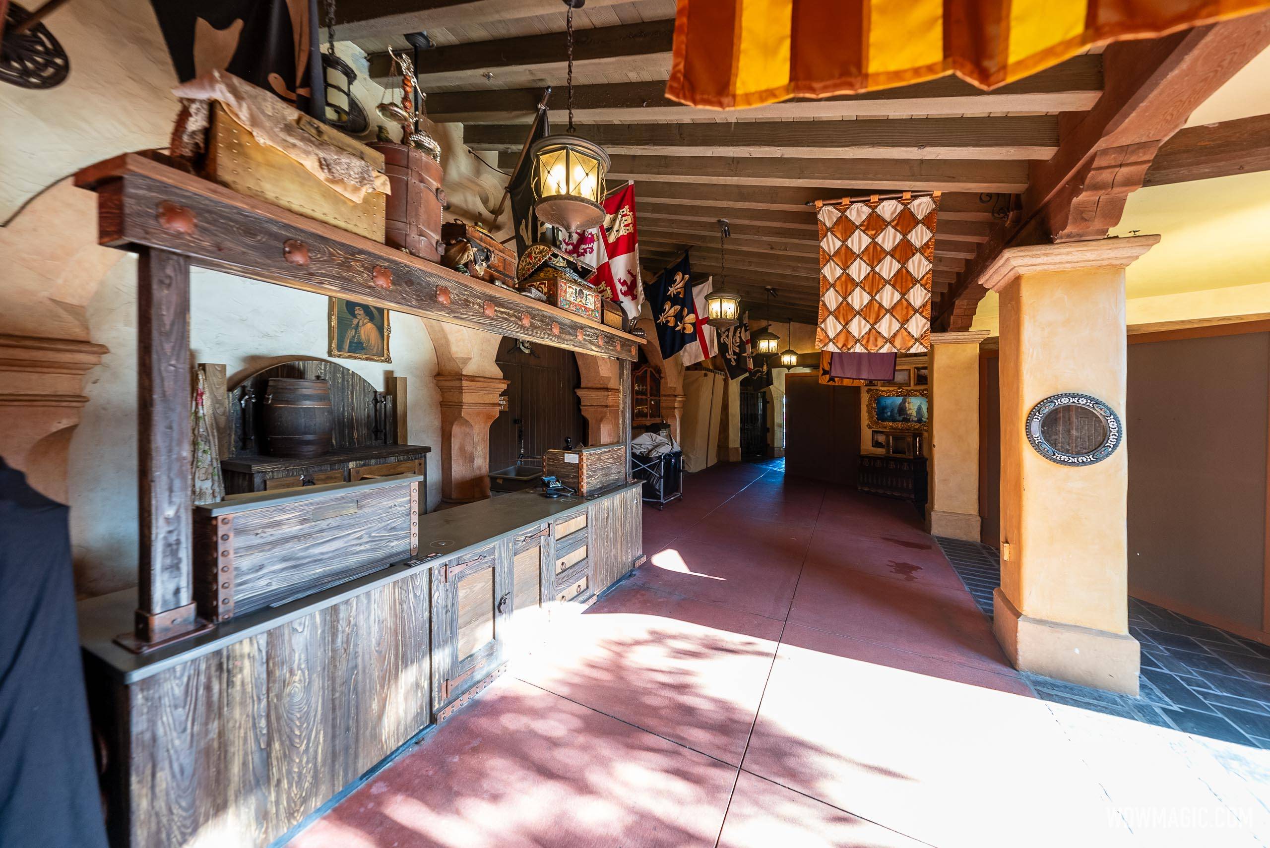 Pirates of the Caribbean Exit and Gift Shop construction walls - August 8 2024