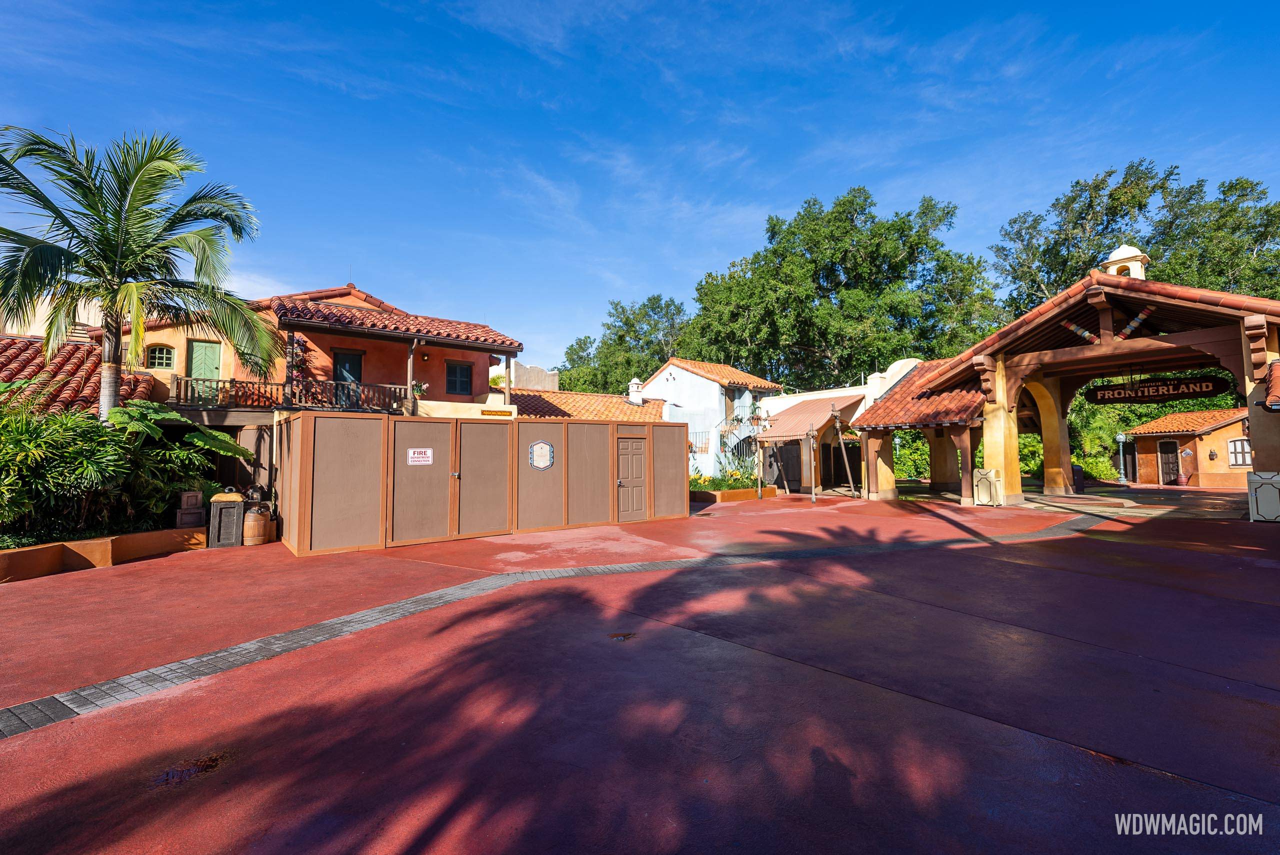 Pirates of the Caribbean Exit and Gift Shop construction walls - August 8 2024