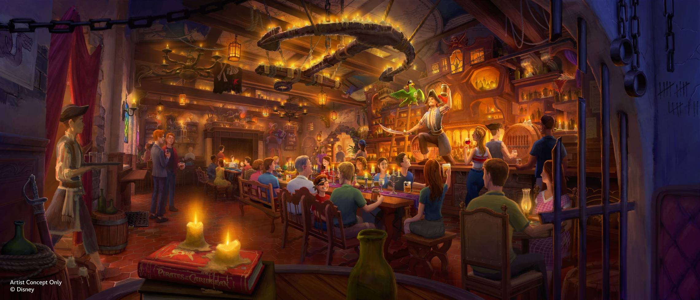 Pirates of the Caribbean themed lounge concept art Pirates of the Caribbean themed lounge concept art