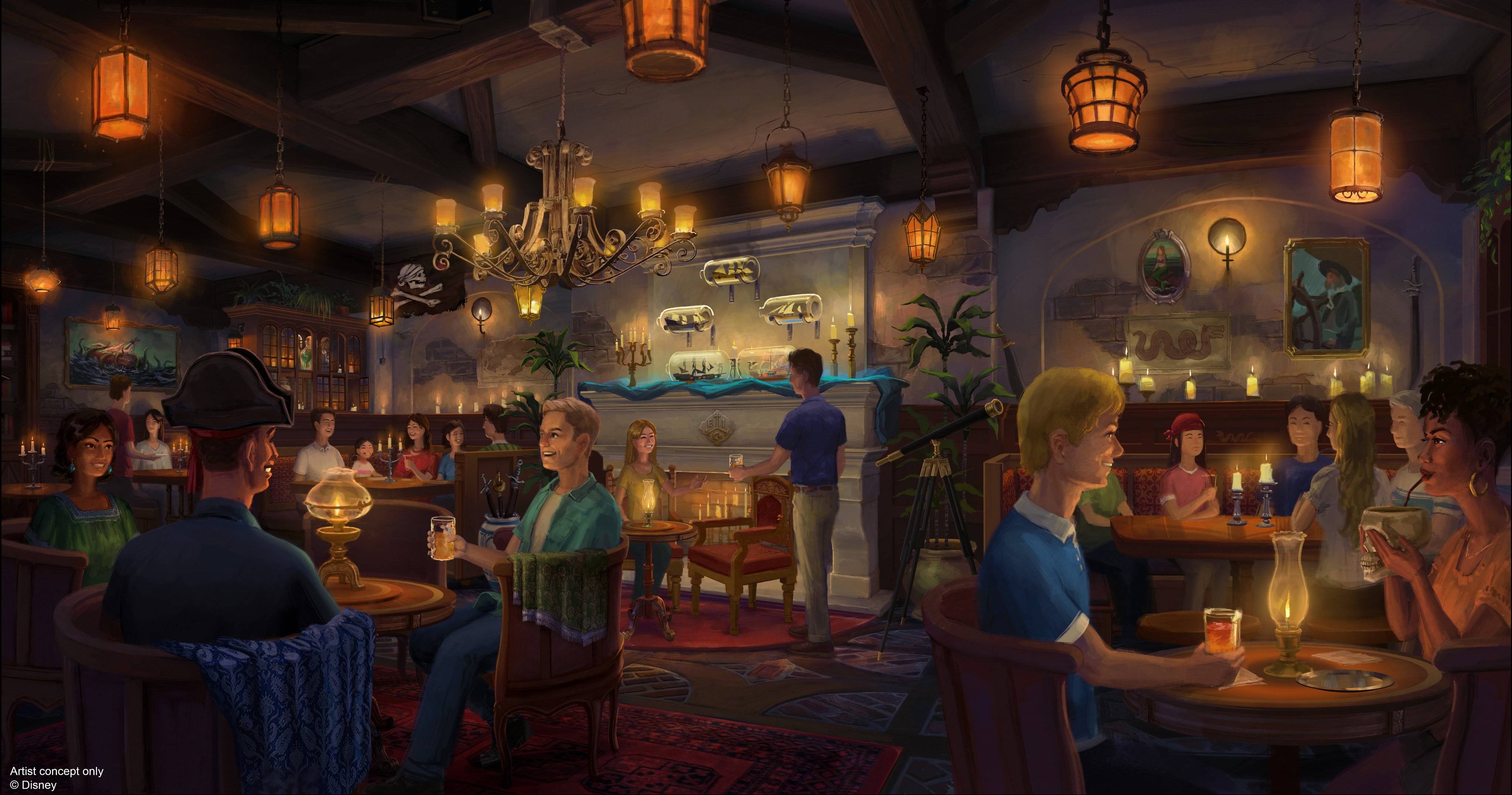 Pirates of the Caribbean themed lounge concept art