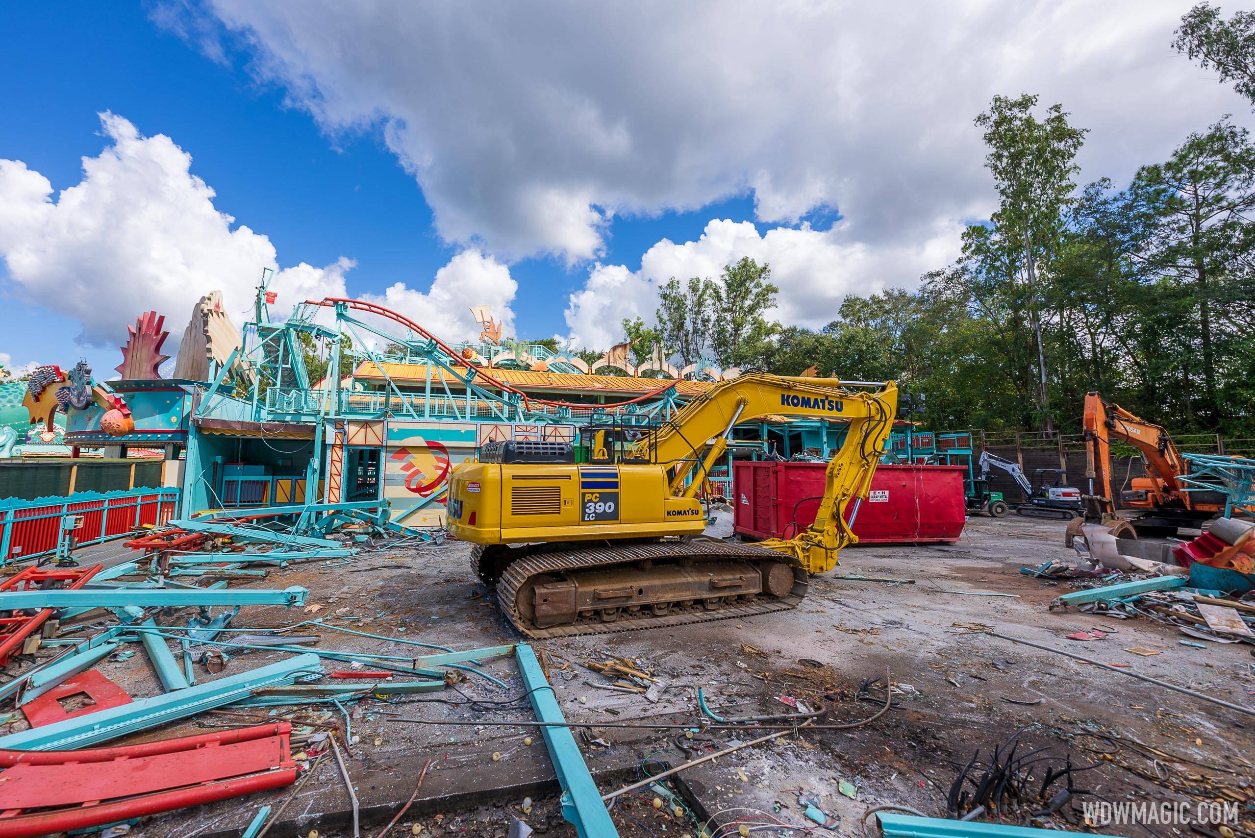 Large section of Primeval Whirl demolished at Disney's Animal Kingdom