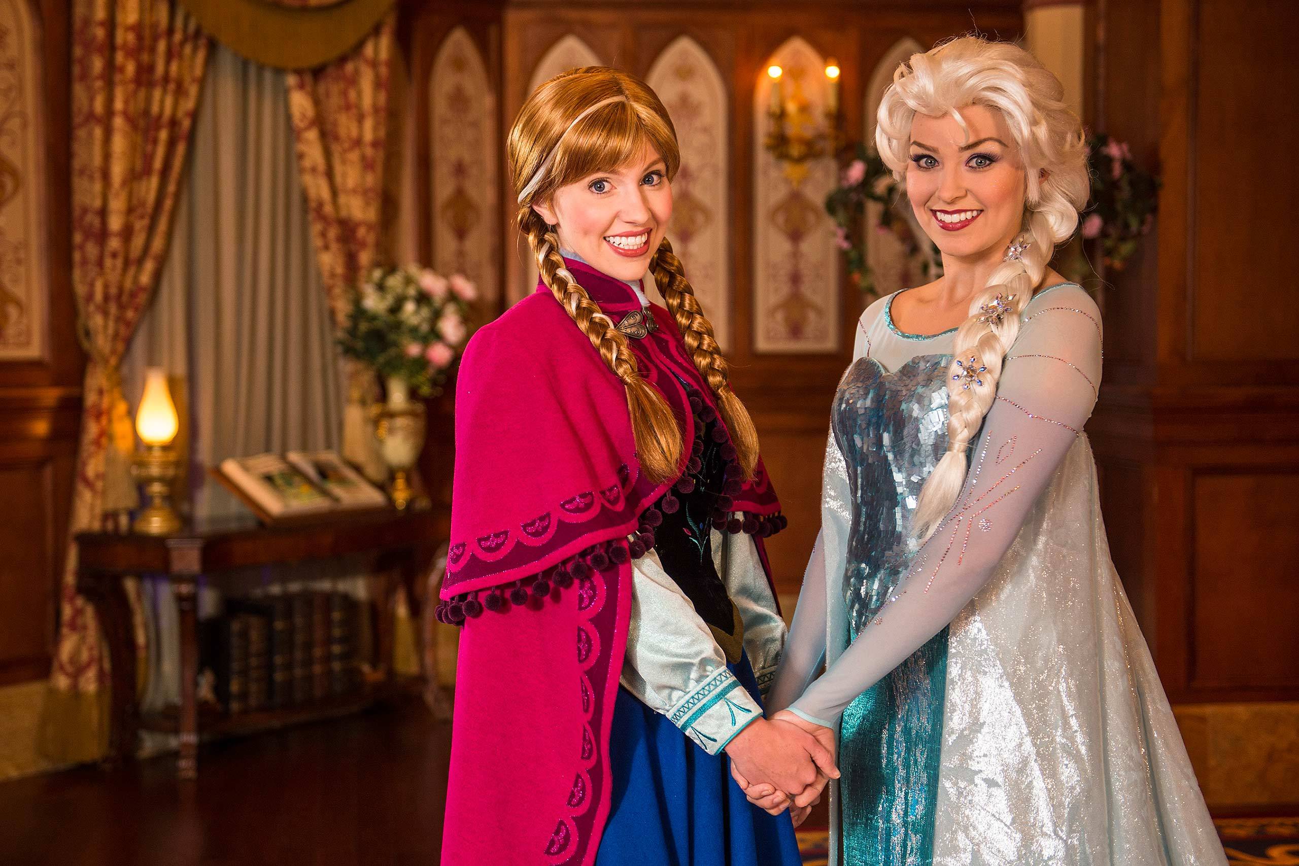 Elsa and Anna at Princess Fairytale Hall