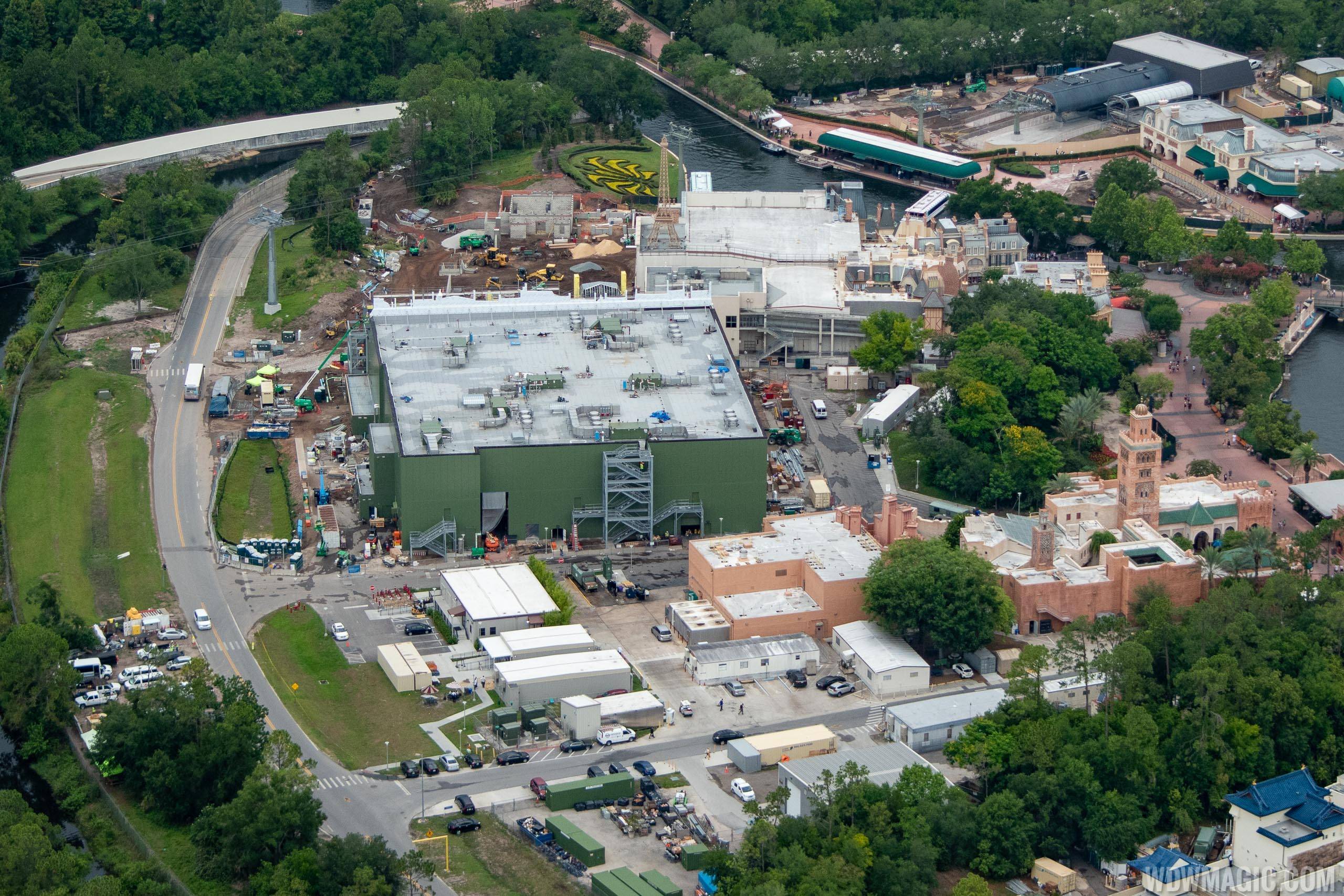 PHOTOS - Aerial view of Remy's Ratatouille Adventure under construction at Epcot