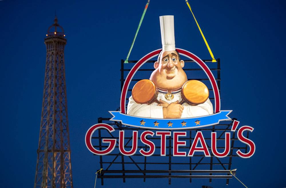 Gusteau's Restaurant signage installed