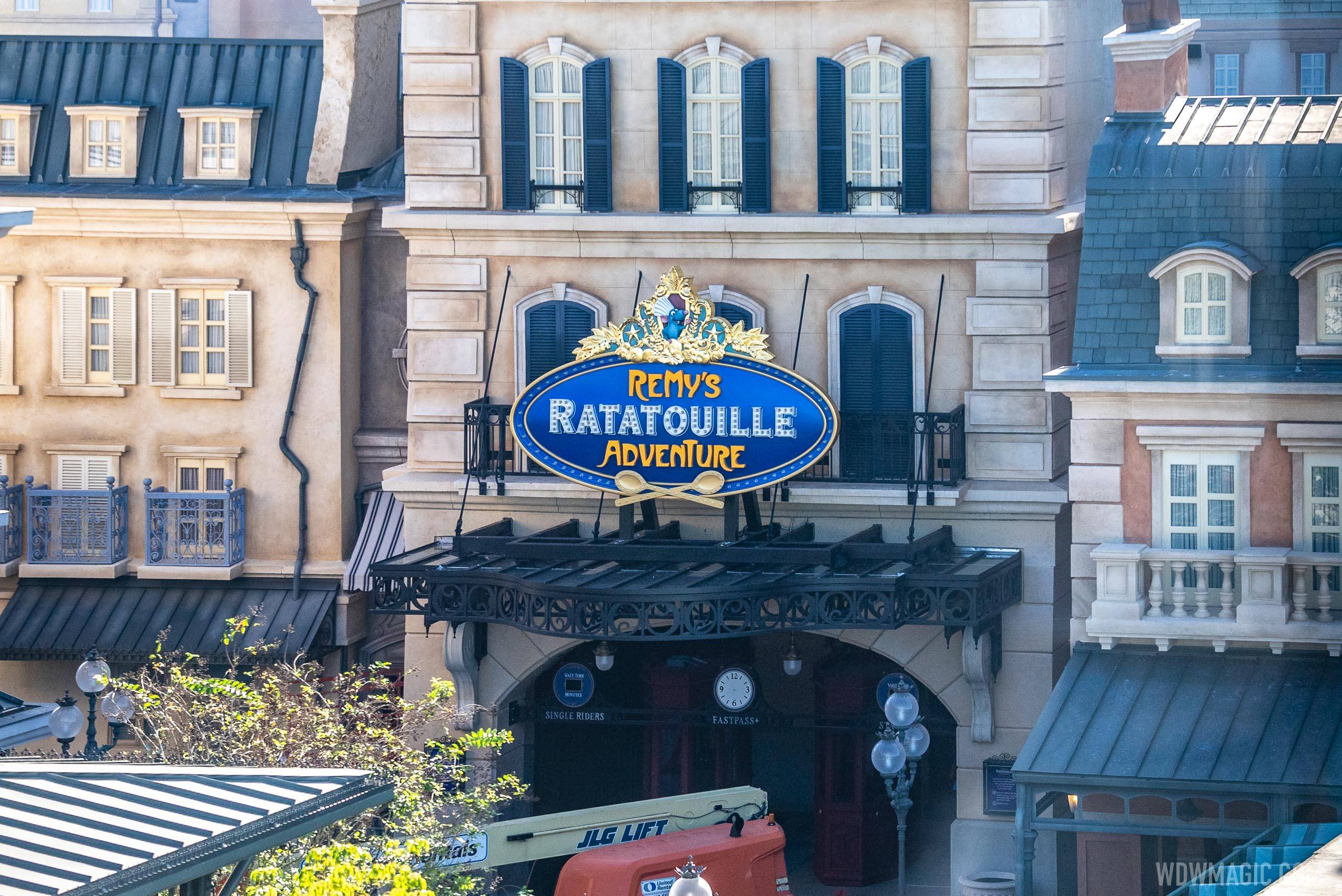 Remy's Ratatouille Adventure marquee sign