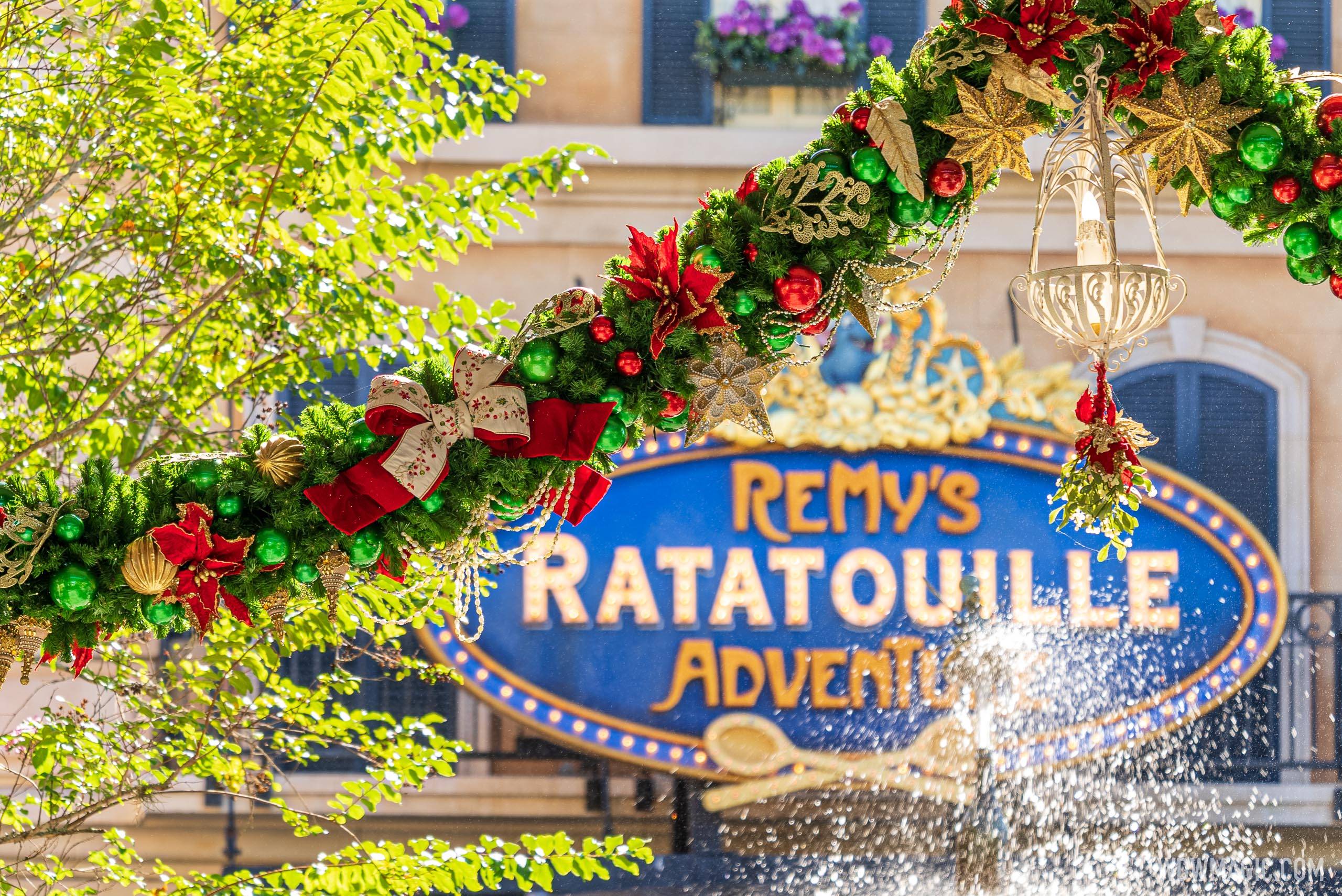 2021 Holiday decor at Remy's Ratatouille Adventure