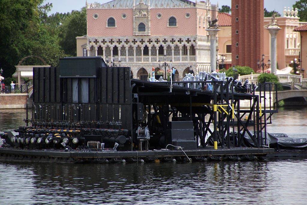 A closeup of the Maxi barge from the front.