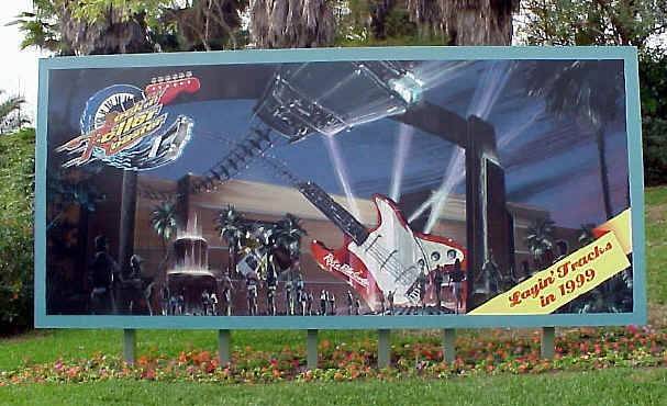 Main entrance billboard announcing Rock n Roller Coaster