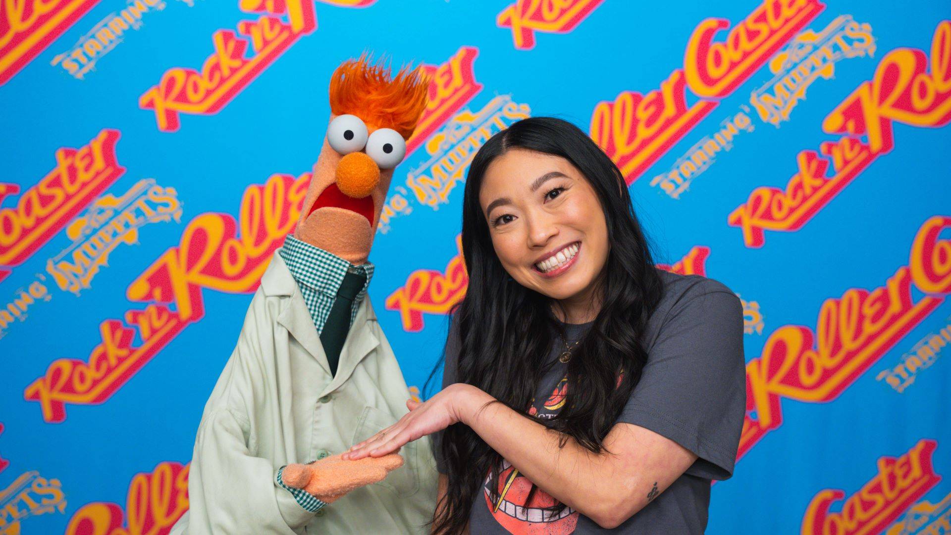 Awkwafina with Beaker