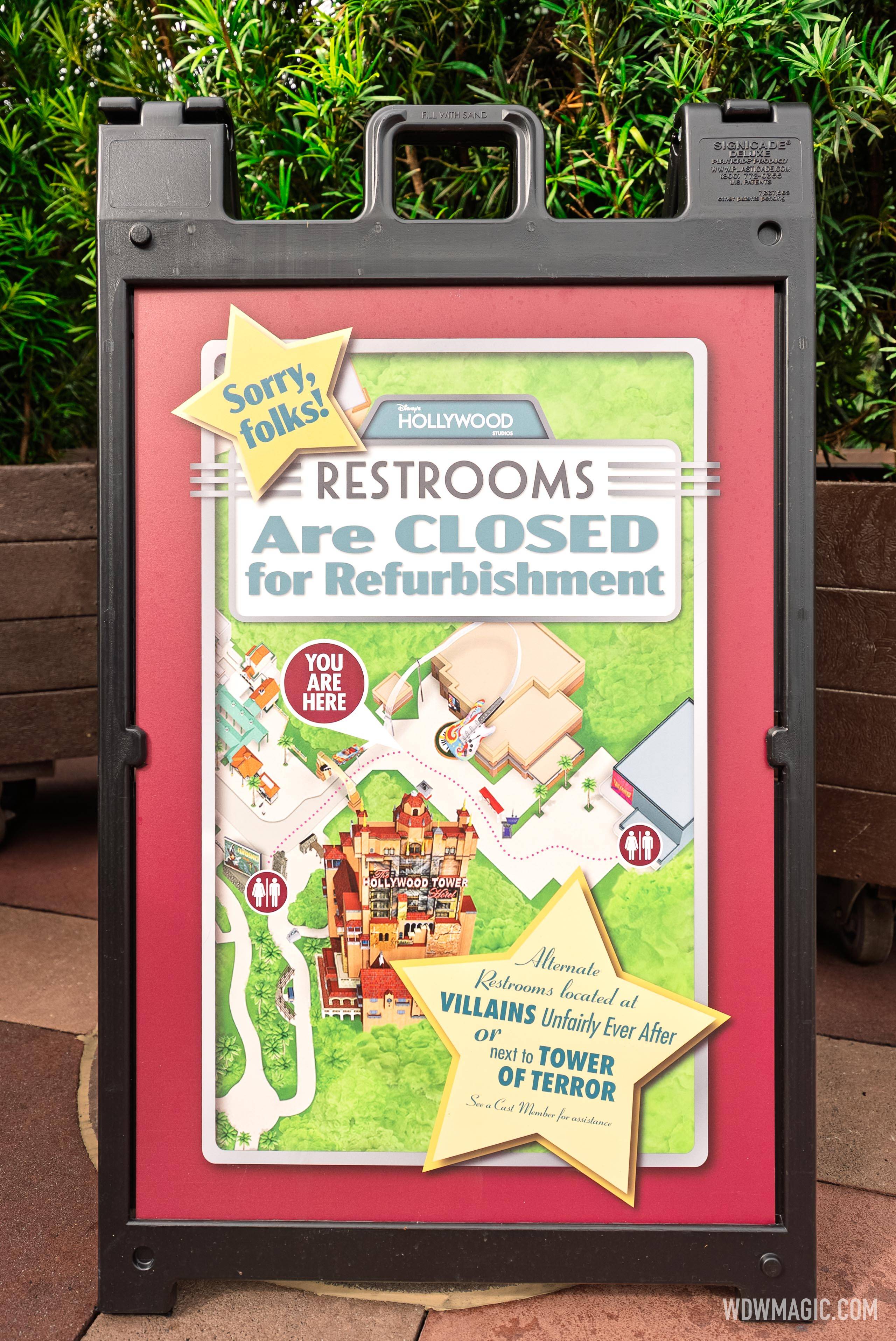 Rock 'n' Roller Coaster Courtyard Restrooms Closed for Refurbishment