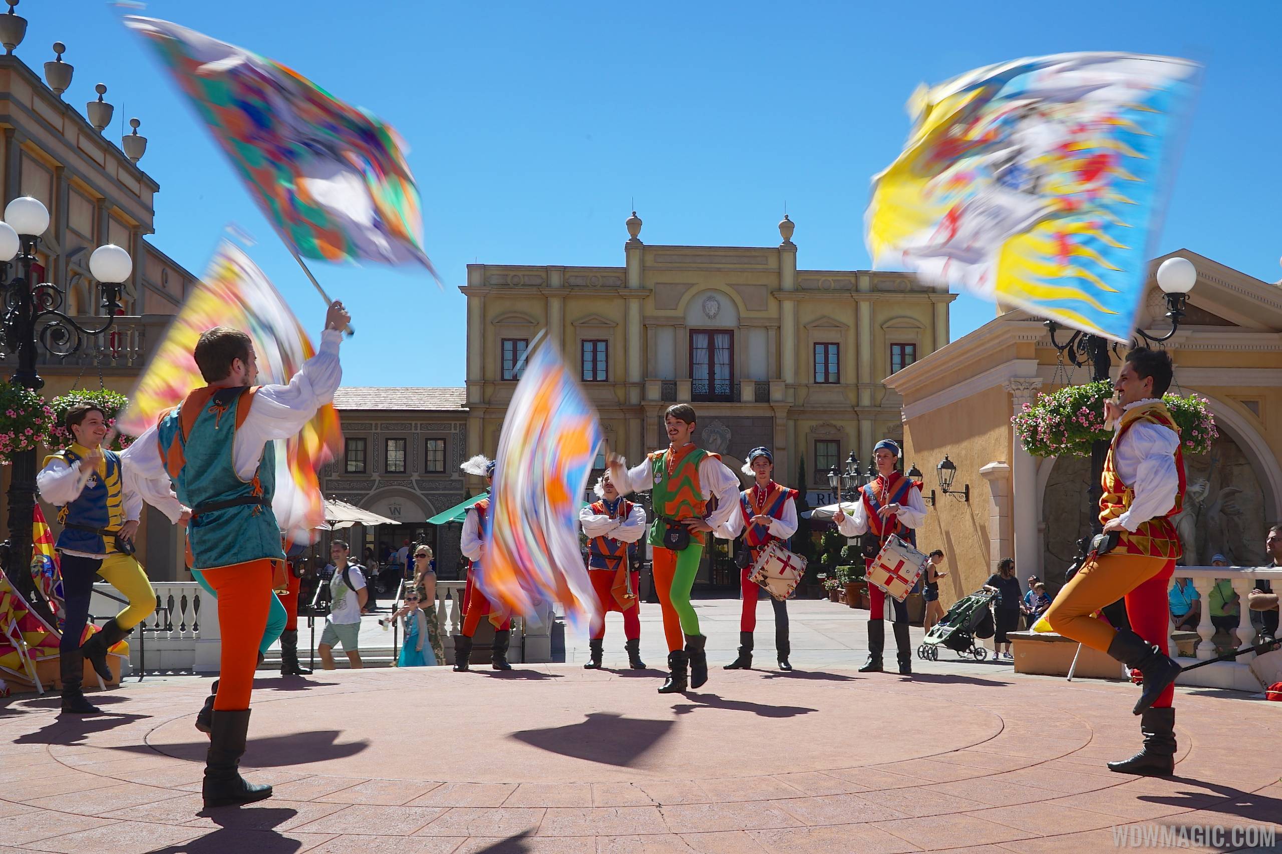 PHOTOS and VIDEO - Sbandieratori Di Sansepolcro - Italy's new flag waving act opens at Epcot