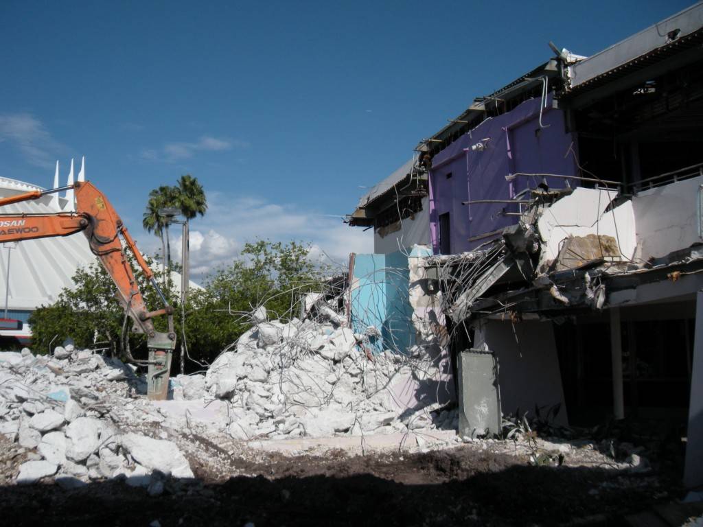 Tomorrowland Skyway station demolition photo update (WARNING - STILL graphic photos)