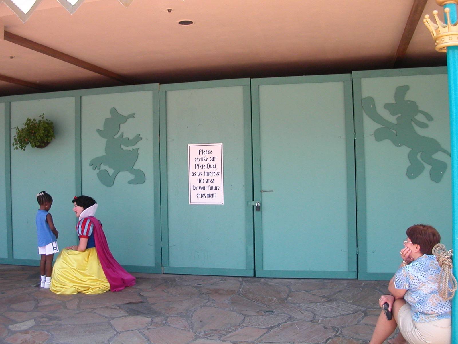 Snow White building walled off for refurbishment