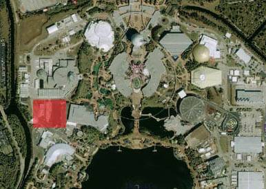 Soarin construction area satellite view