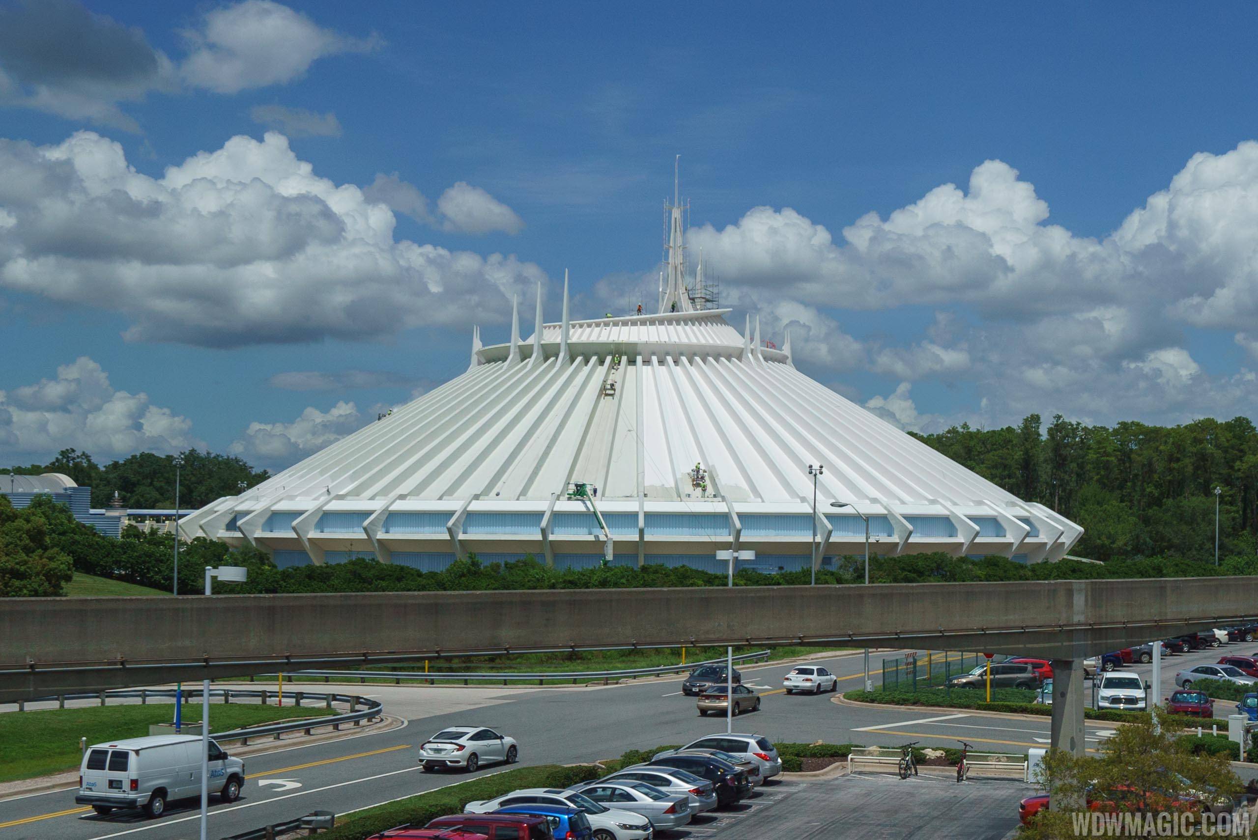 Space Mountain exterior paint work
