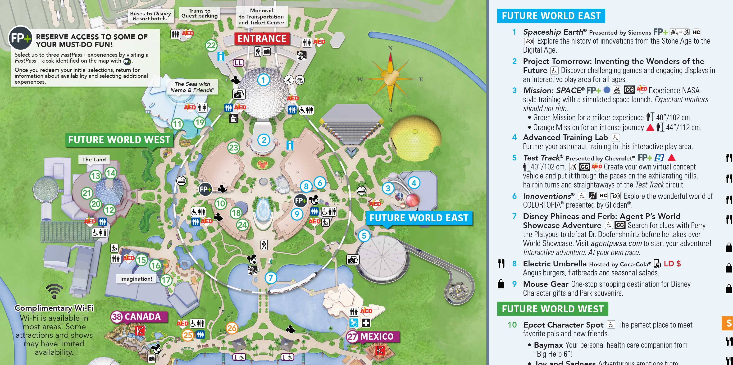 February 2018 Epcot Guide Map