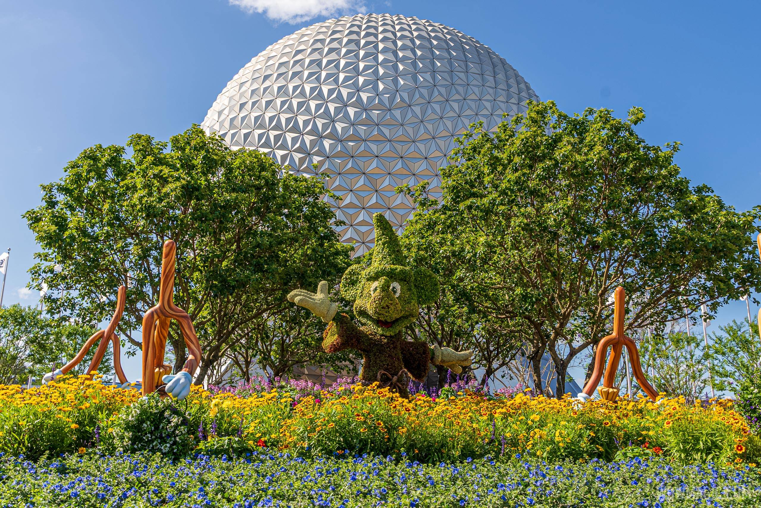 Spaceship Earth point of lights installation - April 28 2021
