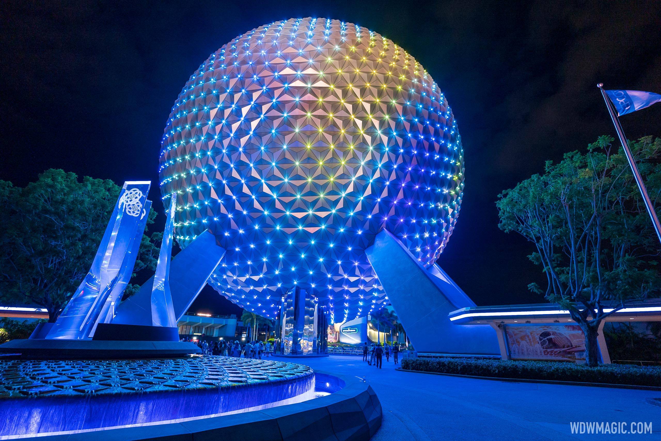 Spaceship Earth new lighting design with points of light