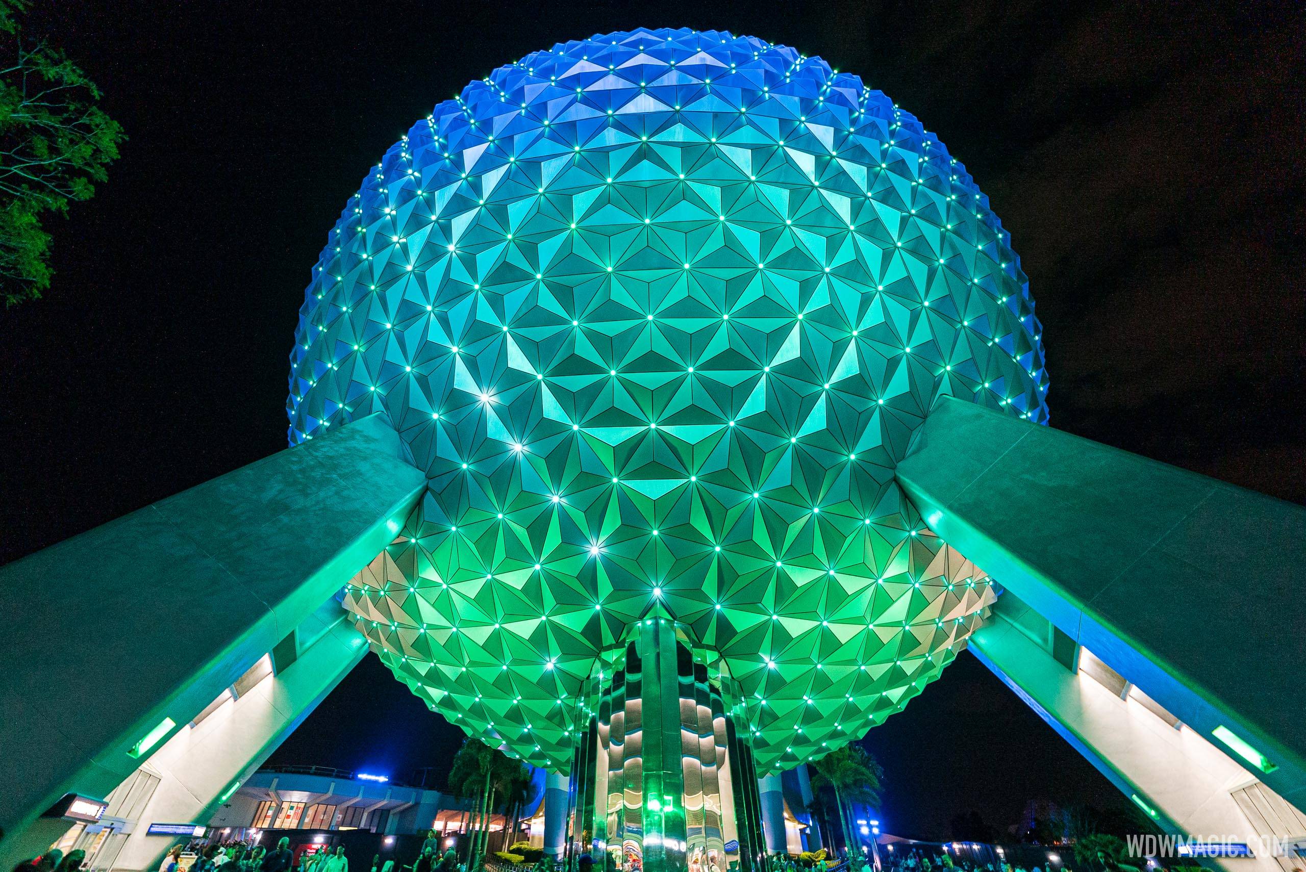 A look at Spaceship Earth's latest lighting design featuring 'Colors of the Wind' A look at Spaceship Earth's latest lighting design featuring 'Colors of the Wind'