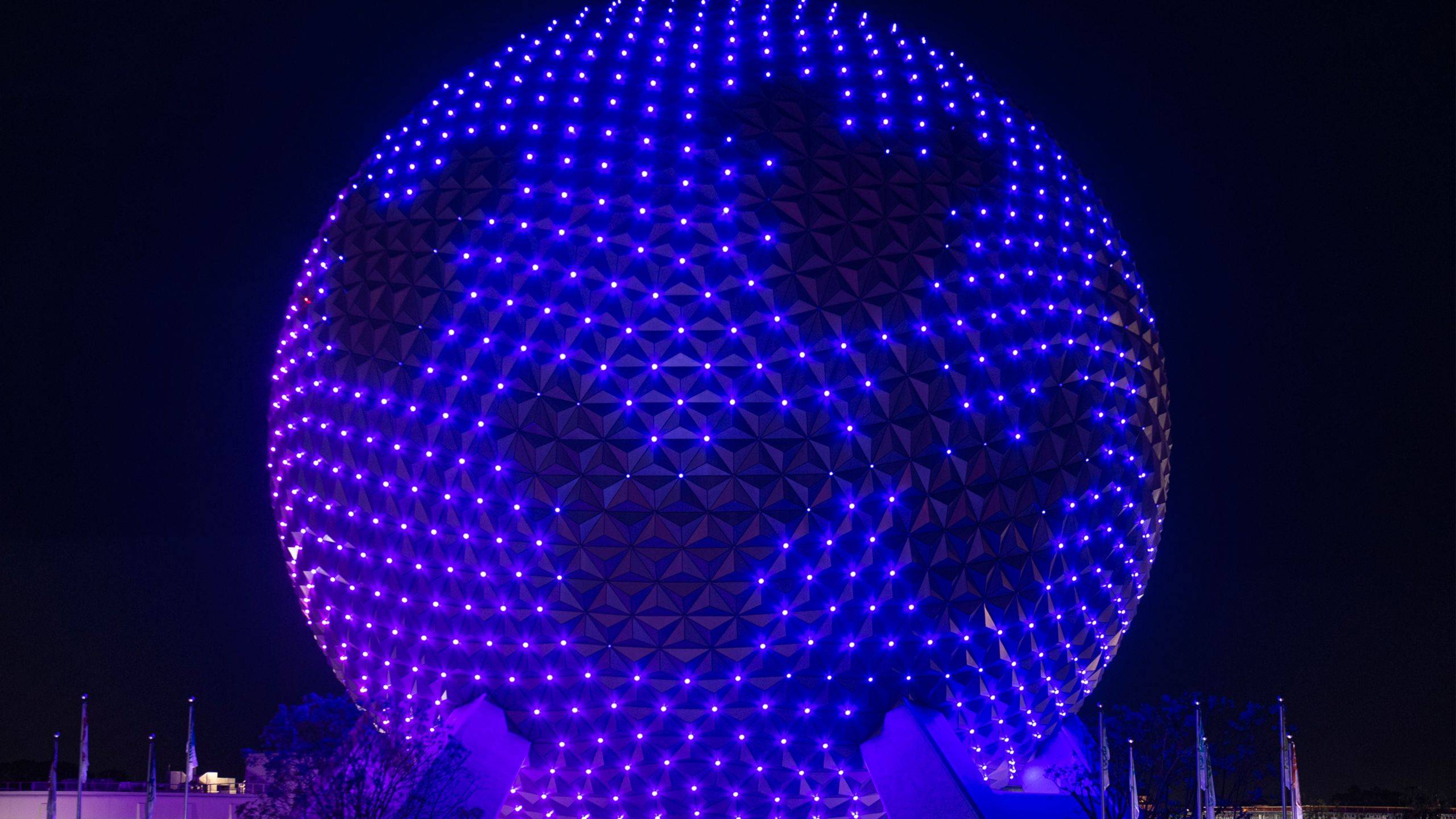 Disney100 Light Show at Spaceship Earth