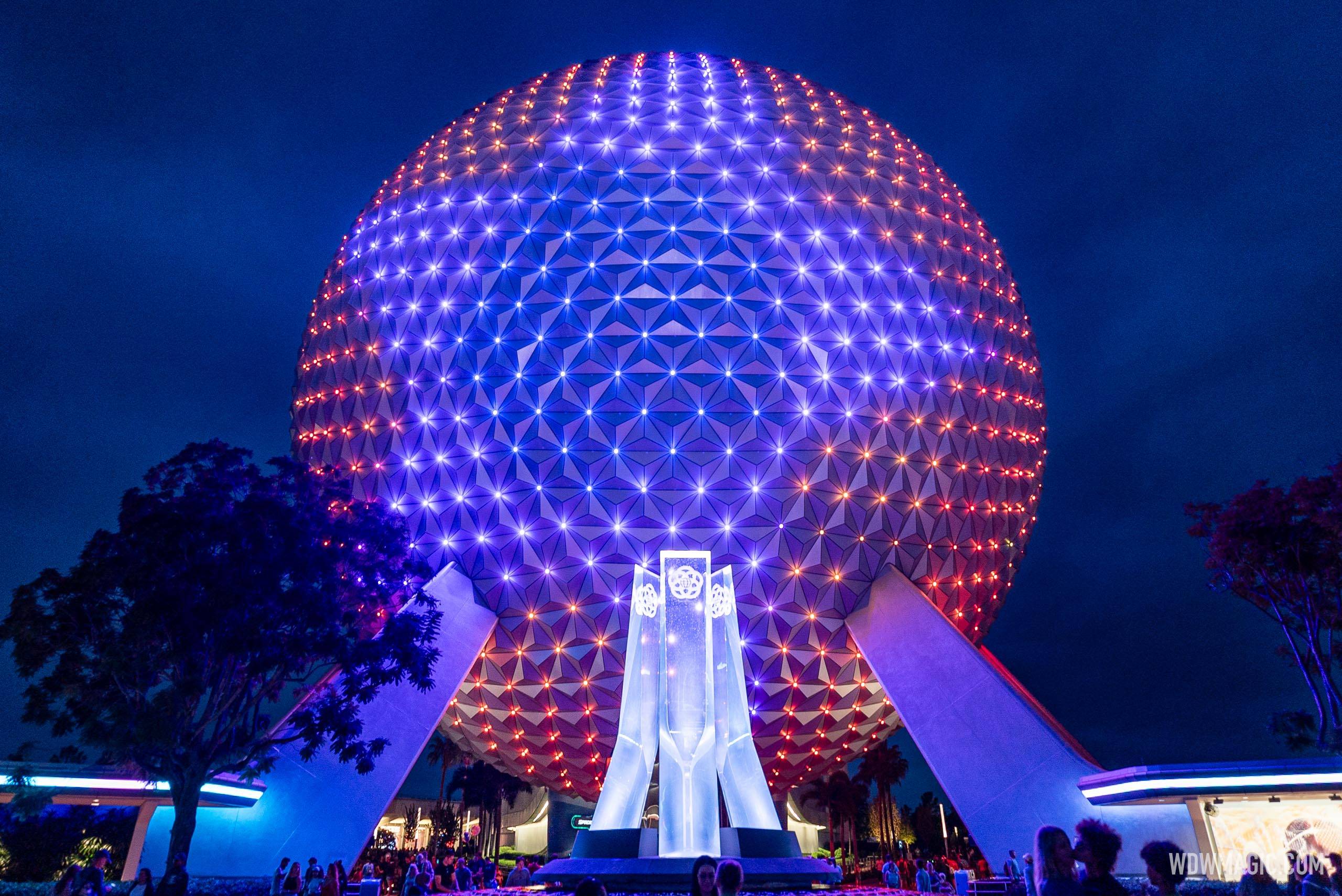 EPCOT's Spaceship Earth shines in new colors to celebrate 'Wish' movie opening, featuring 'I'm a Star' song