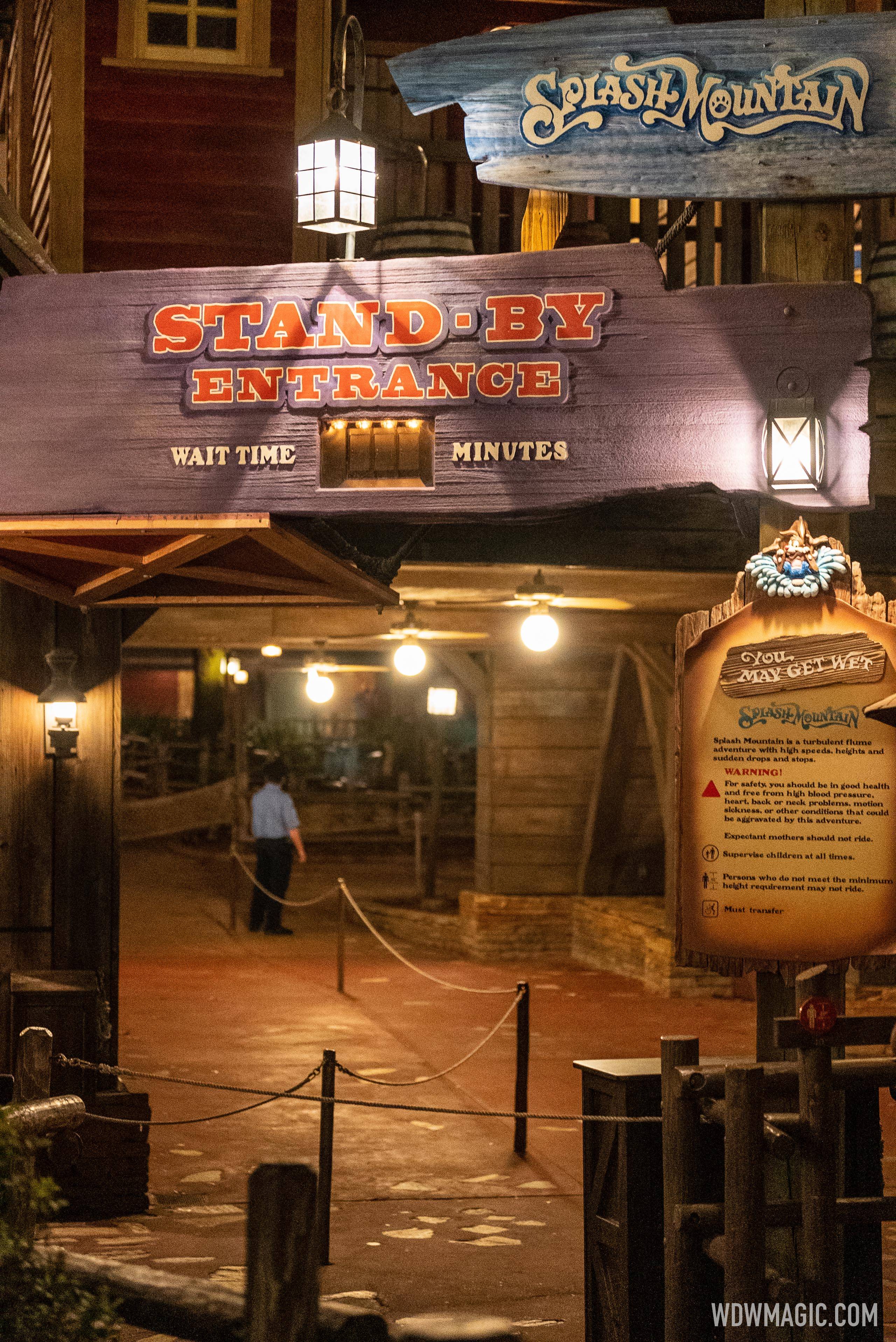 The Splash Mountain queue is roped-off and permanently closed.