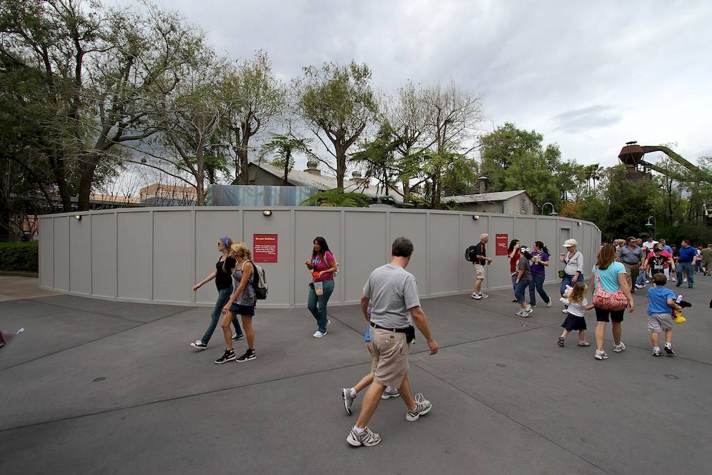 More construction walls up in the Star Tours area