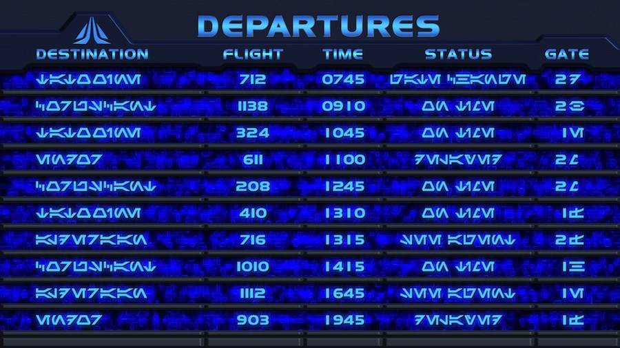 Star Tours II departures board revealed