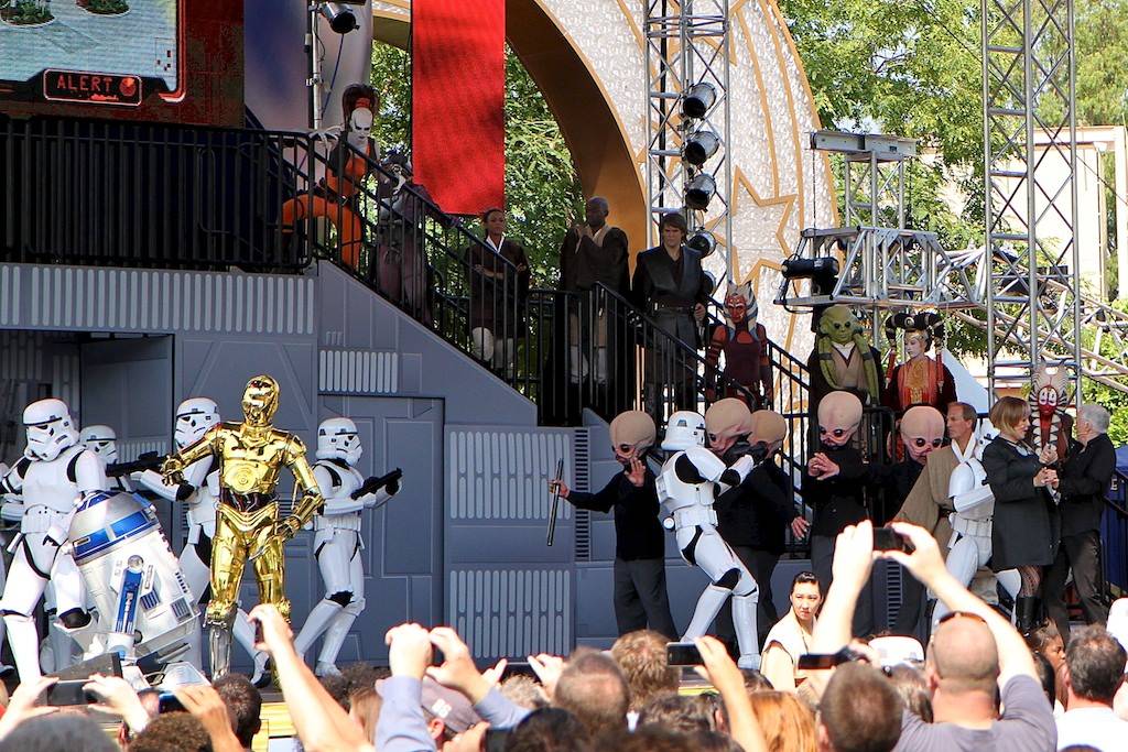 Storm Troopers announce the arrival of Darth Vadar