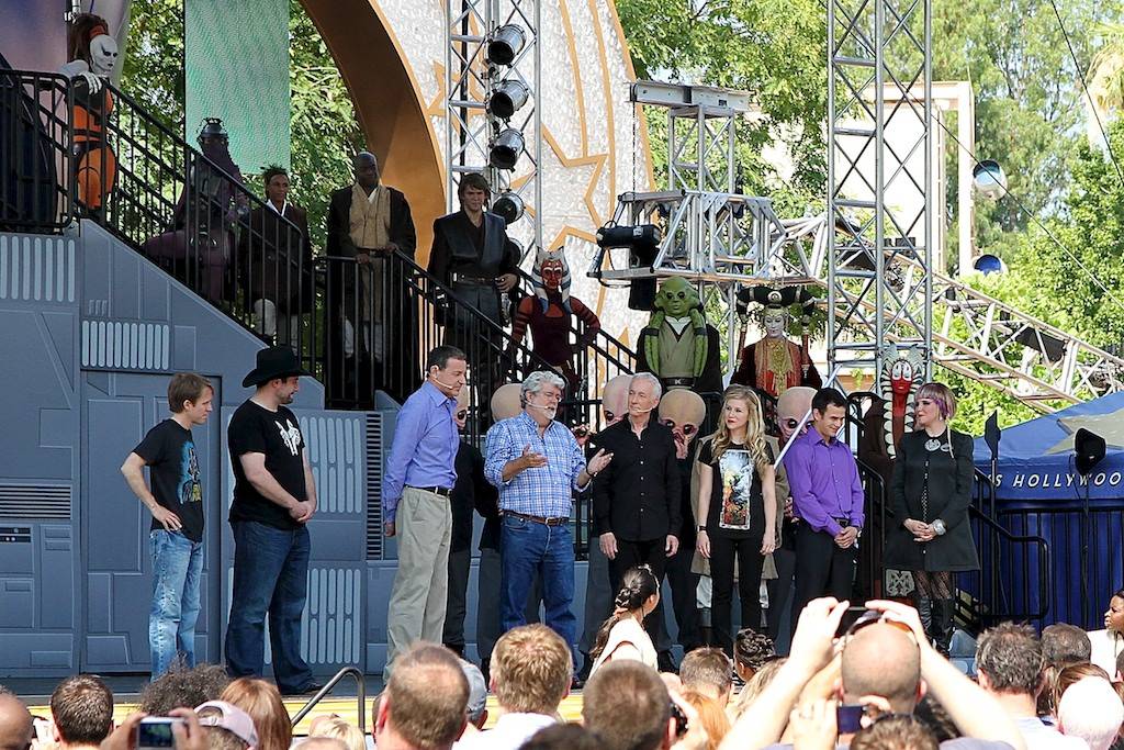 Bog Iger and George Lucas address the crowd