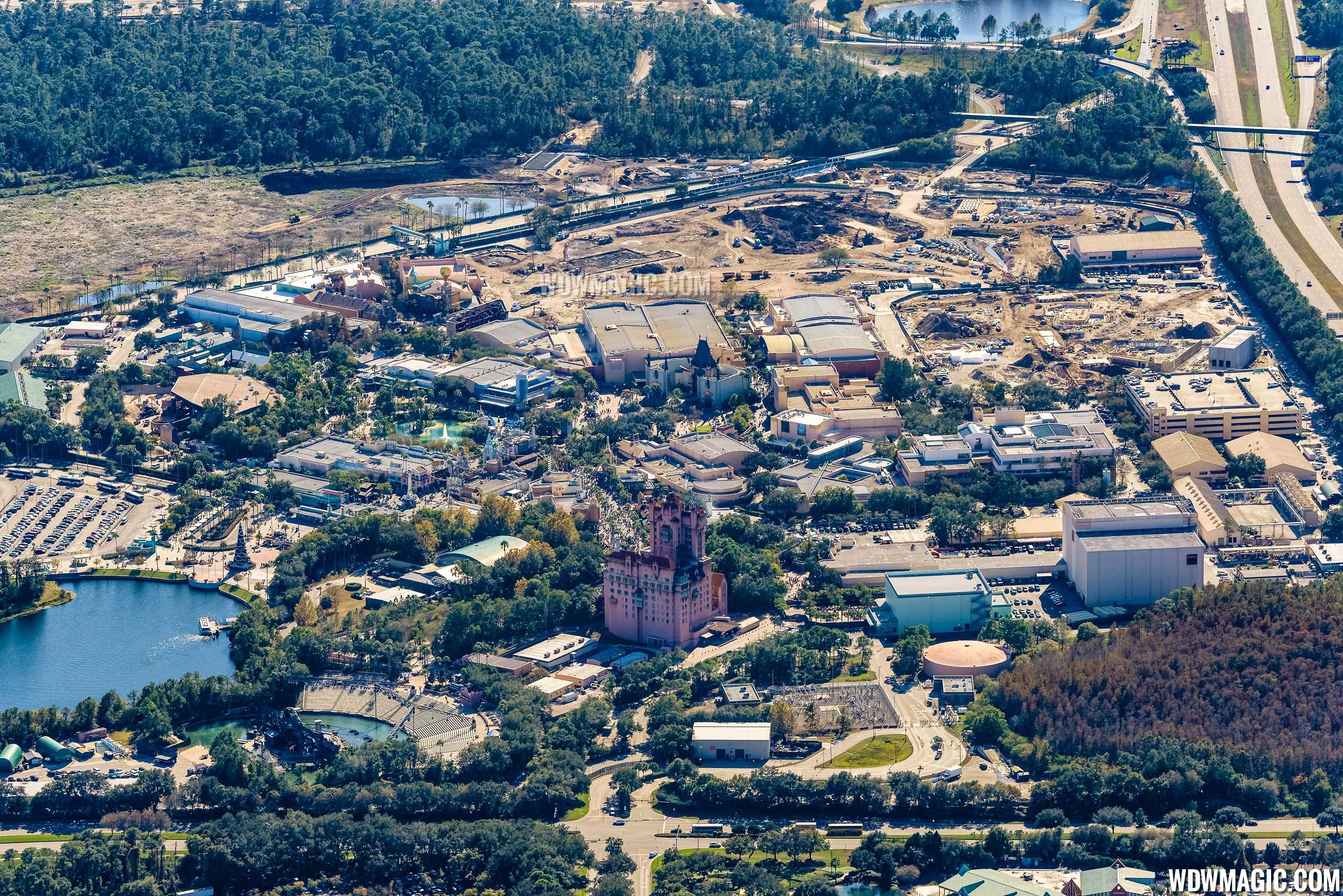 PHOTOS - Bird's-eye view of Star Wars Land construction at Disney's Hollywood Studios