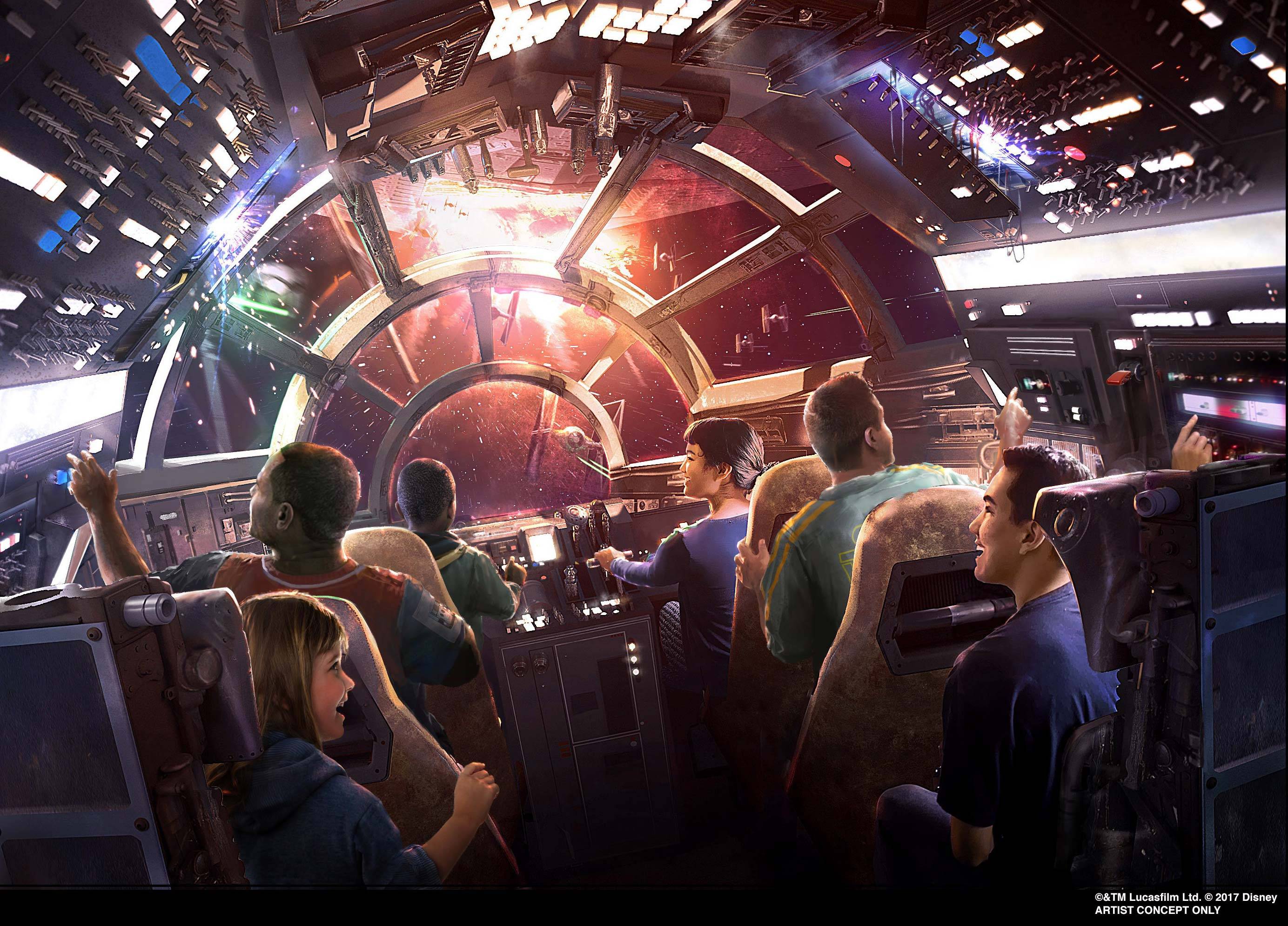 Millennium Falcon ride in Star Wars Galaxy's Edge
