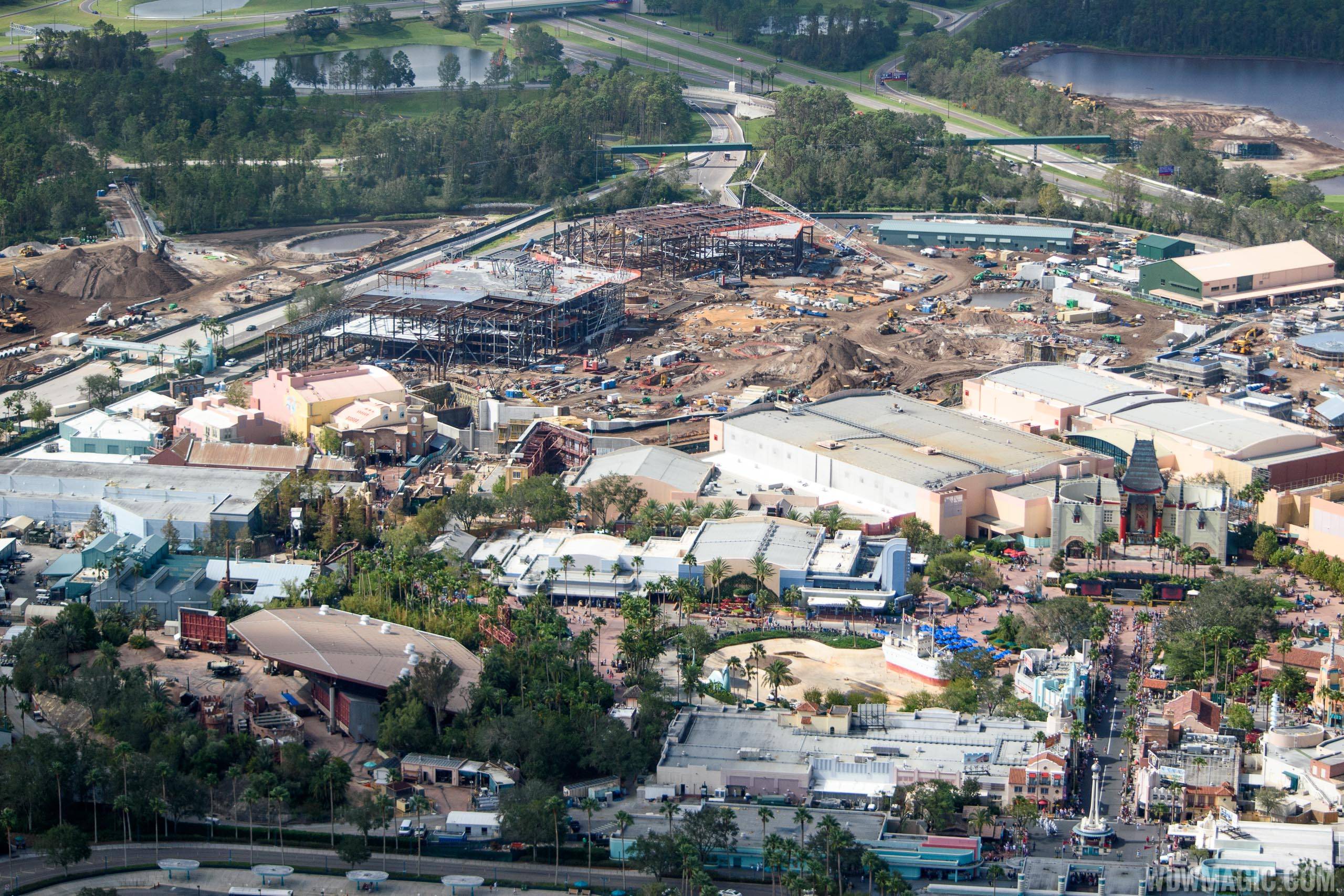 Wide view of Star Wars Galaxy's Edge at Disney's Hollywood Studios